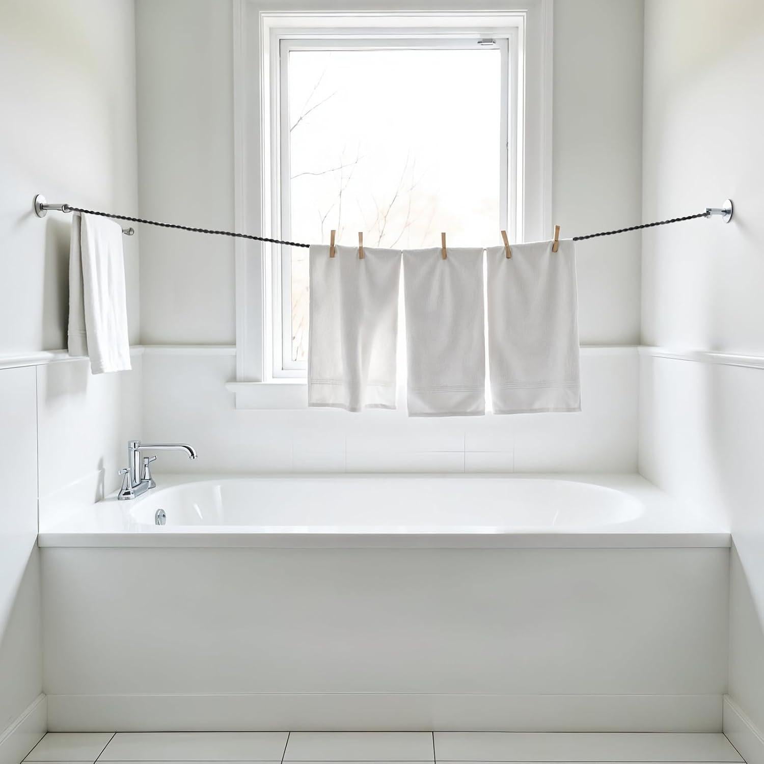 Línea de Ropa de Viaje Bremorou 1.5m y 3m Portátil con Ganchos