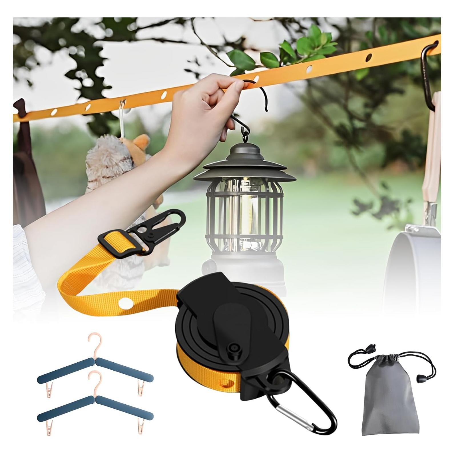 Cuerda de Ropa Portátil NARATI 3.66 m con 2 Perchas y 2 Bolsas