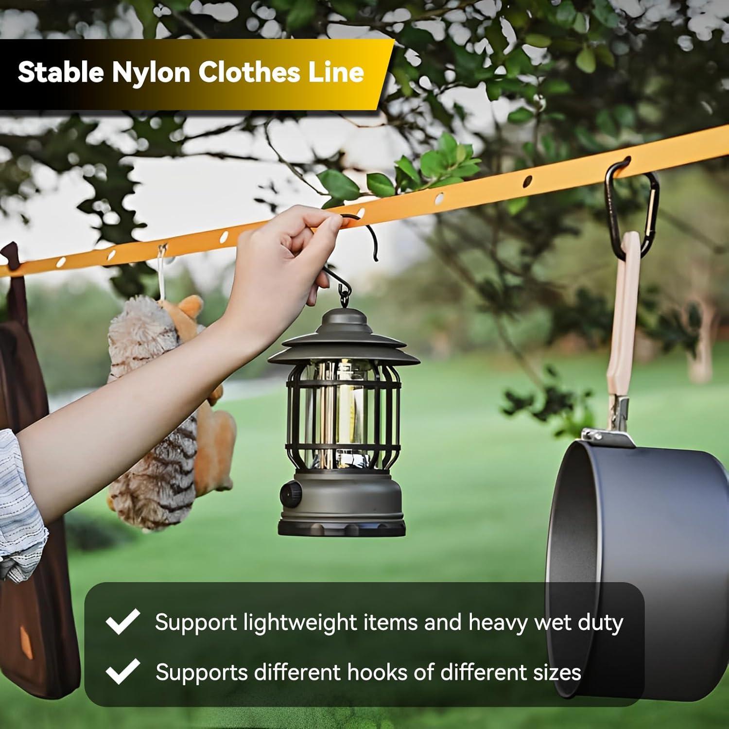 Cuerda de Ropa Portátil NARATI 3.66 m con 2 Perchas y 2 Bolsas