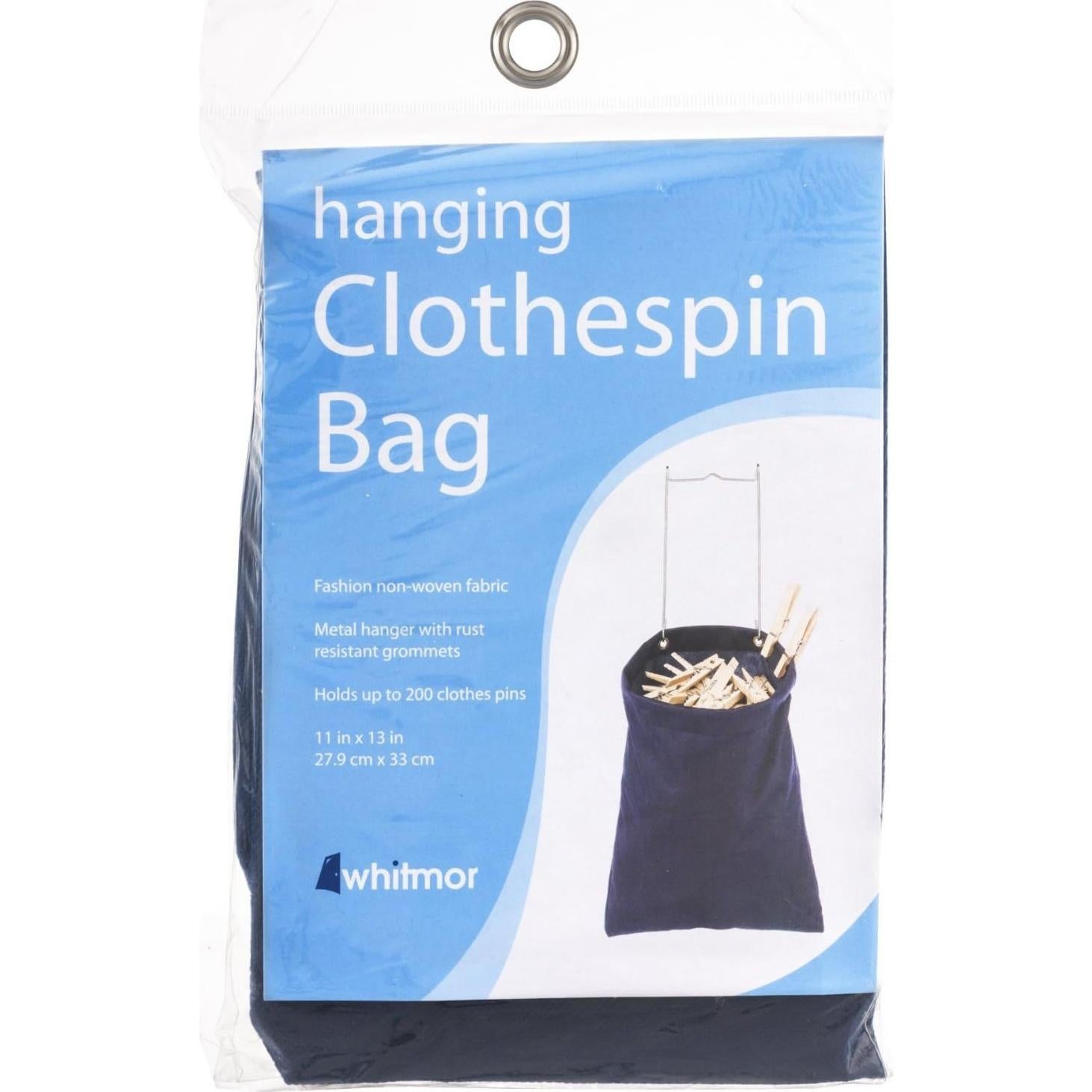 Bolsa de Pinzas de Ropa Colgante Whitmor Azul 28x33cm