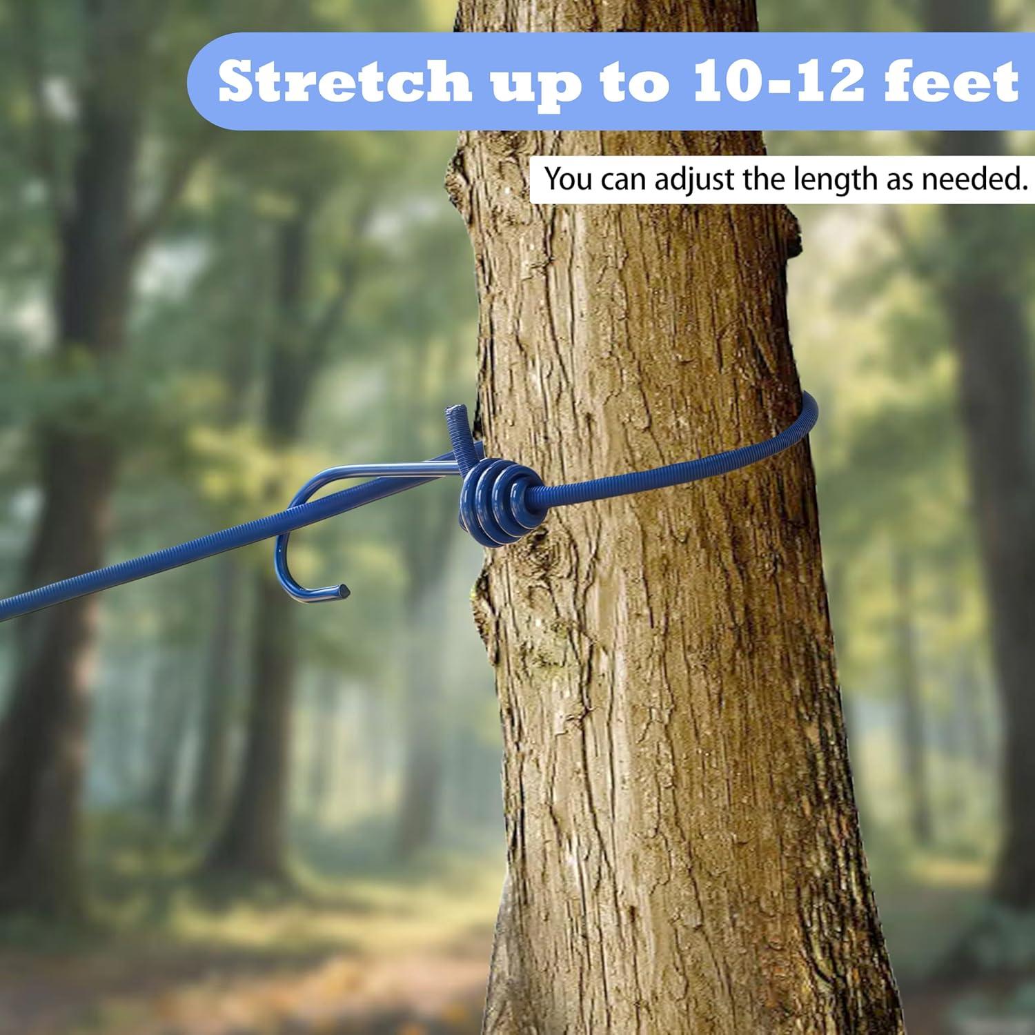 Cuerda de Ropa Portátil JHHSYU 3.05m con 12 Clips Azul