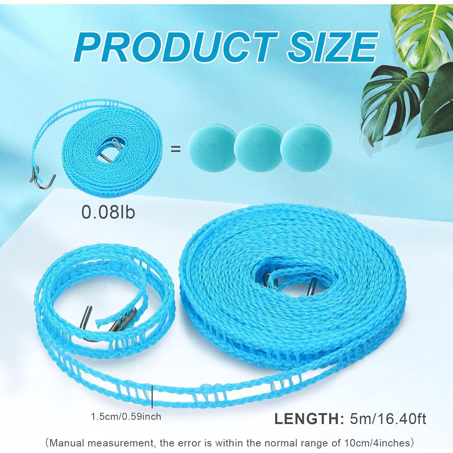 Paquete de 6 Cuerdas de Ropa Portátiles Berlune 5m Ajustables