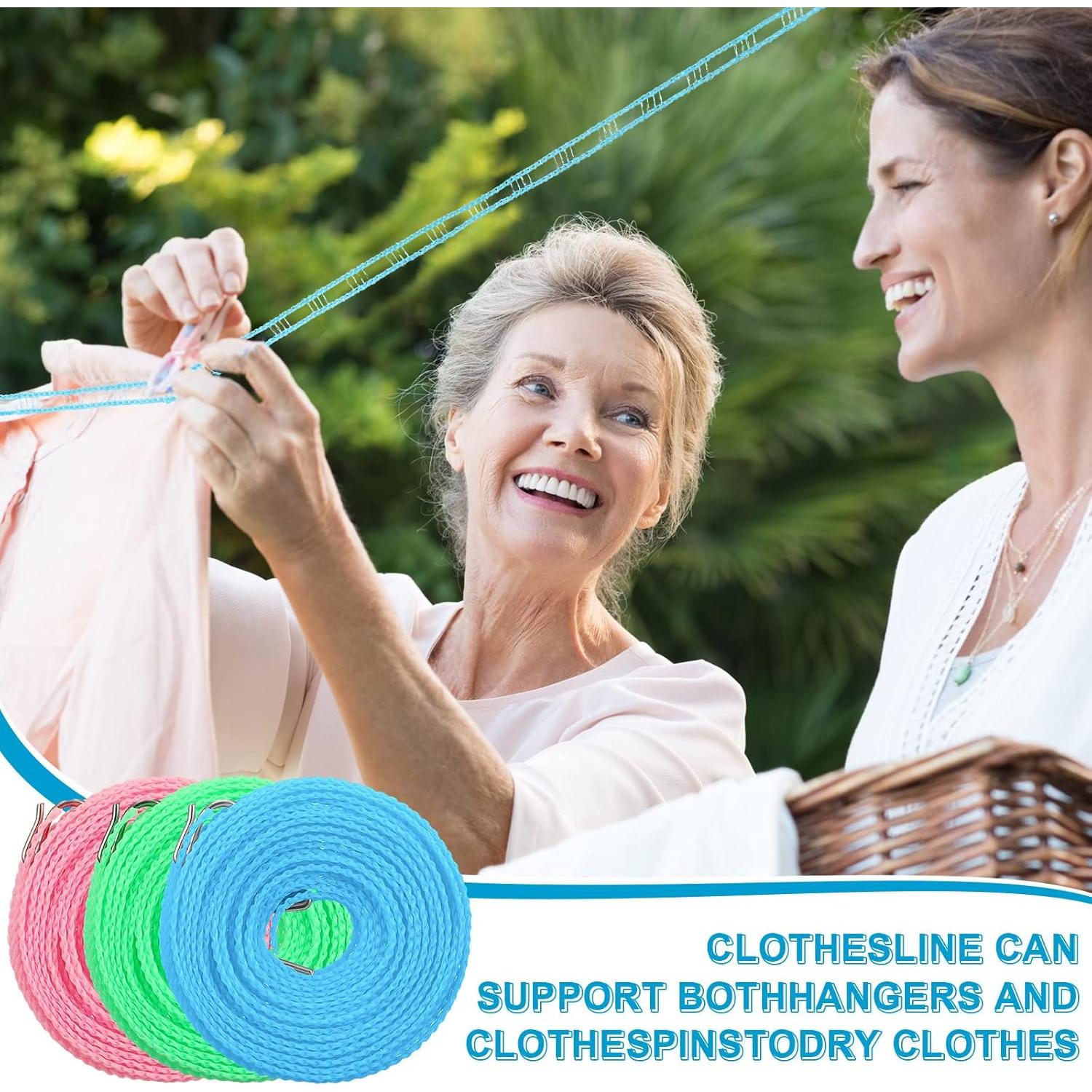 Paquete de 6 Cuerdas de Ropa Portátiles Berlune 5m Ajustables