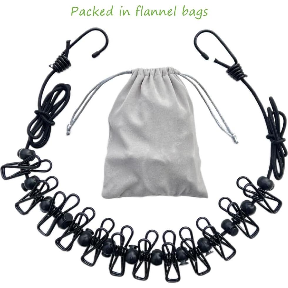 Cuerda de Viaje Retráctil Genérico con 12 Clips para Secado