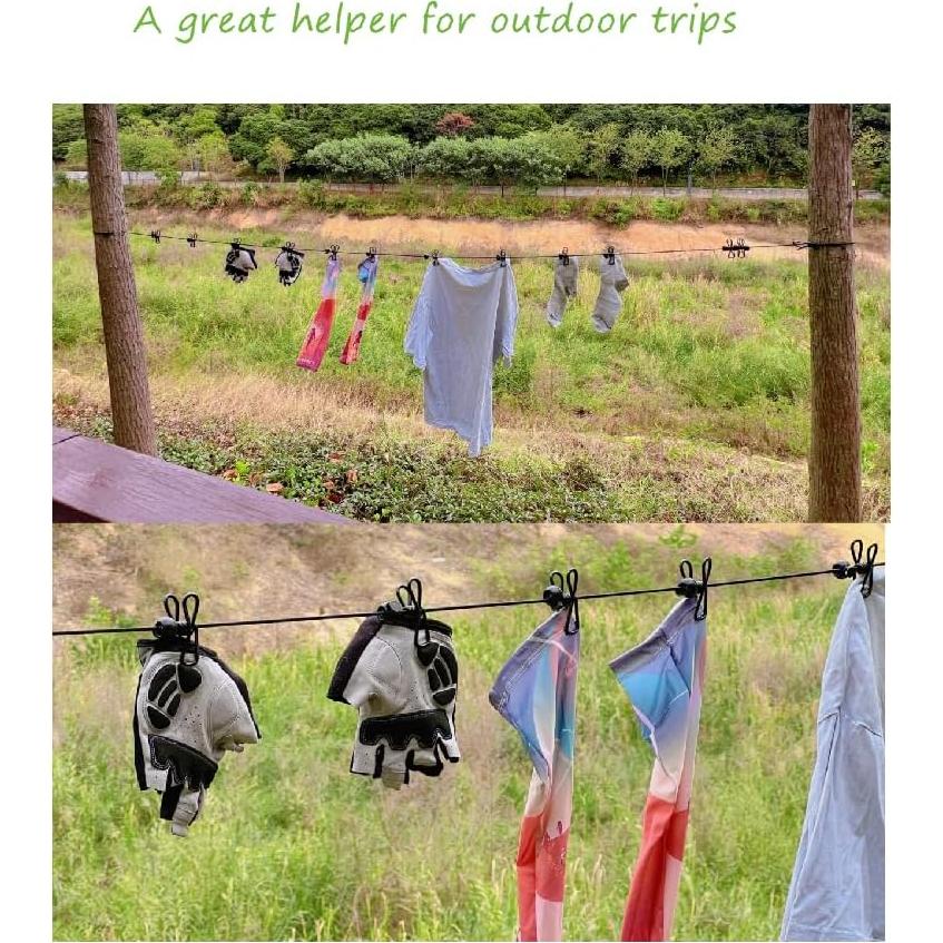 Cuerda de Viaje Retráctil Genérico con 12 Clips para Secado