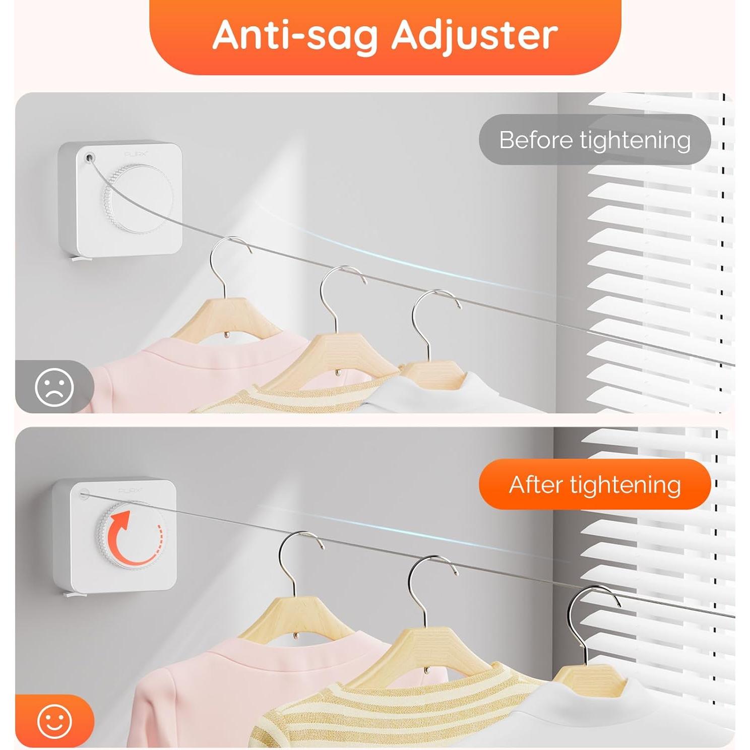 Cuerda de Ropa Retráctil PLIRX 4.2m Alta Resistencia Blanca