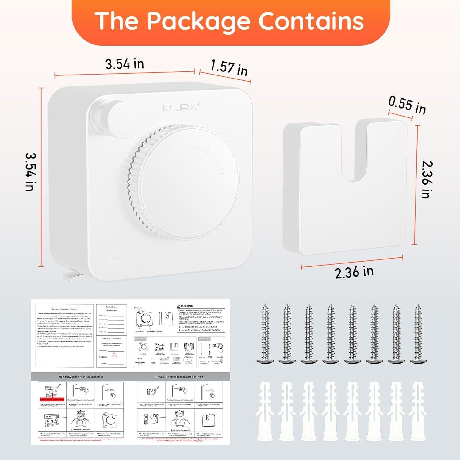 Cuerda de Ropa Retráctil PLIRX 4.2m Alta Resistencia Blanca