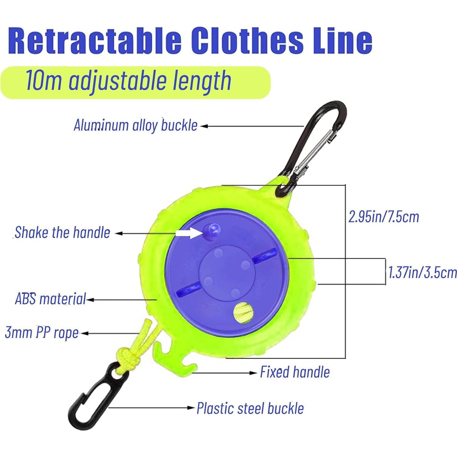 Cuerda de Ropa Ajustable QeeHeng 9.75m Antideslizante para Camping