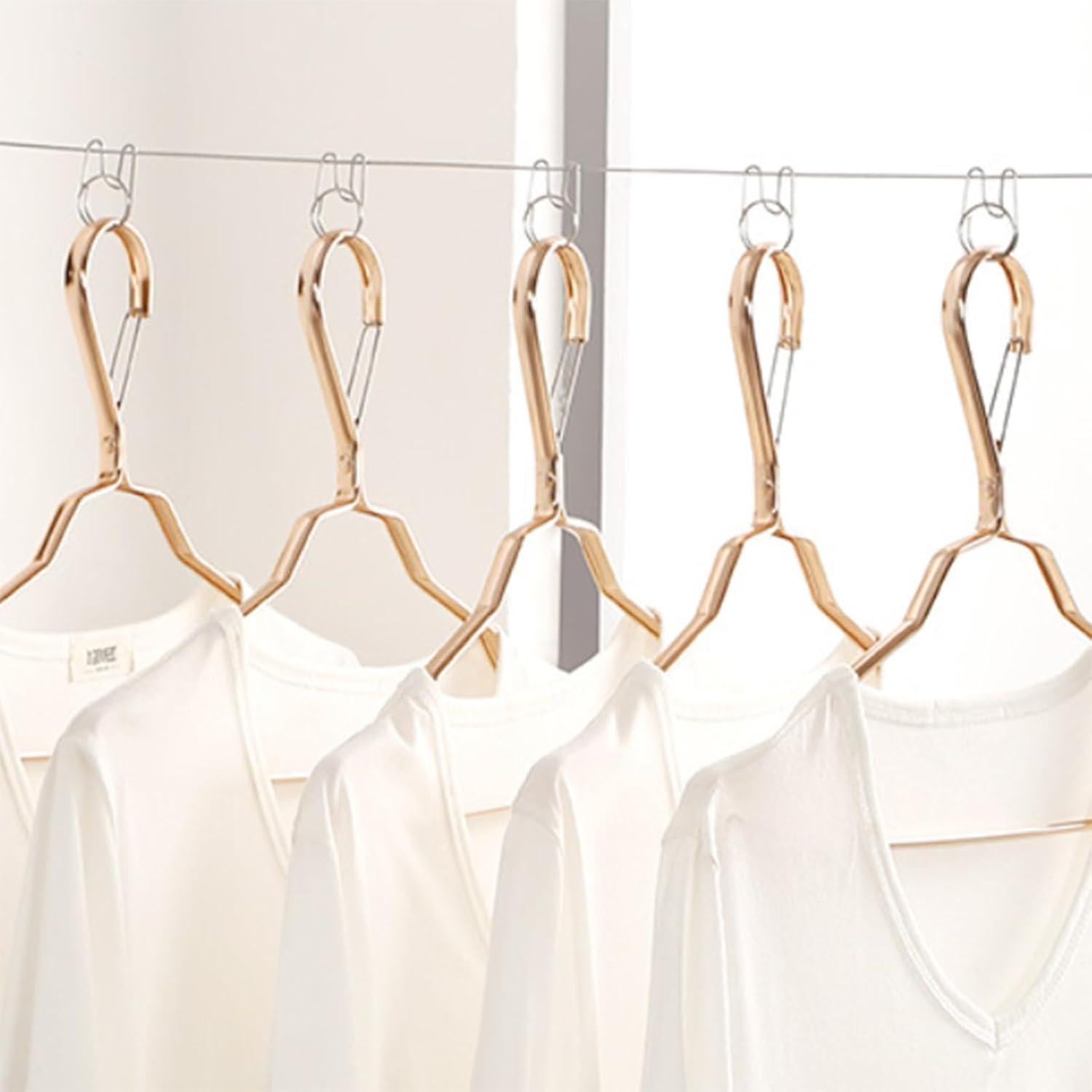 Cuerda de Ropa Retráctil Qiviluto 5.1m con Pinzas y Clips