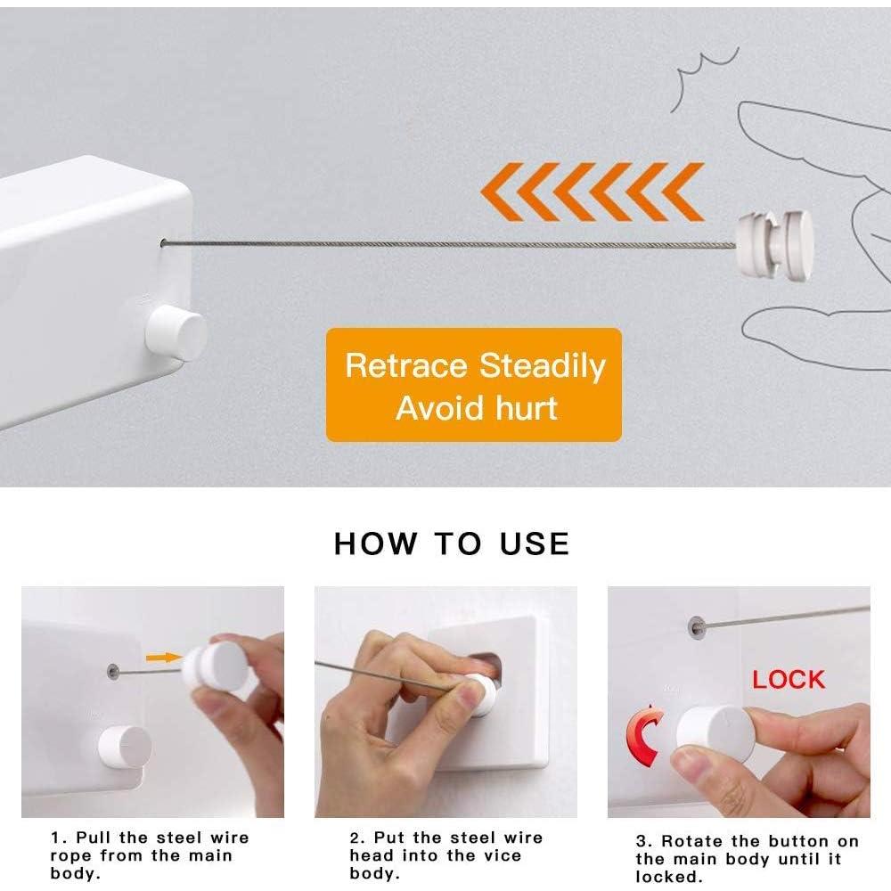 Cuerda de Ropa Retráctil JOOM 4.2m Doble para Secado Interior/Exterior