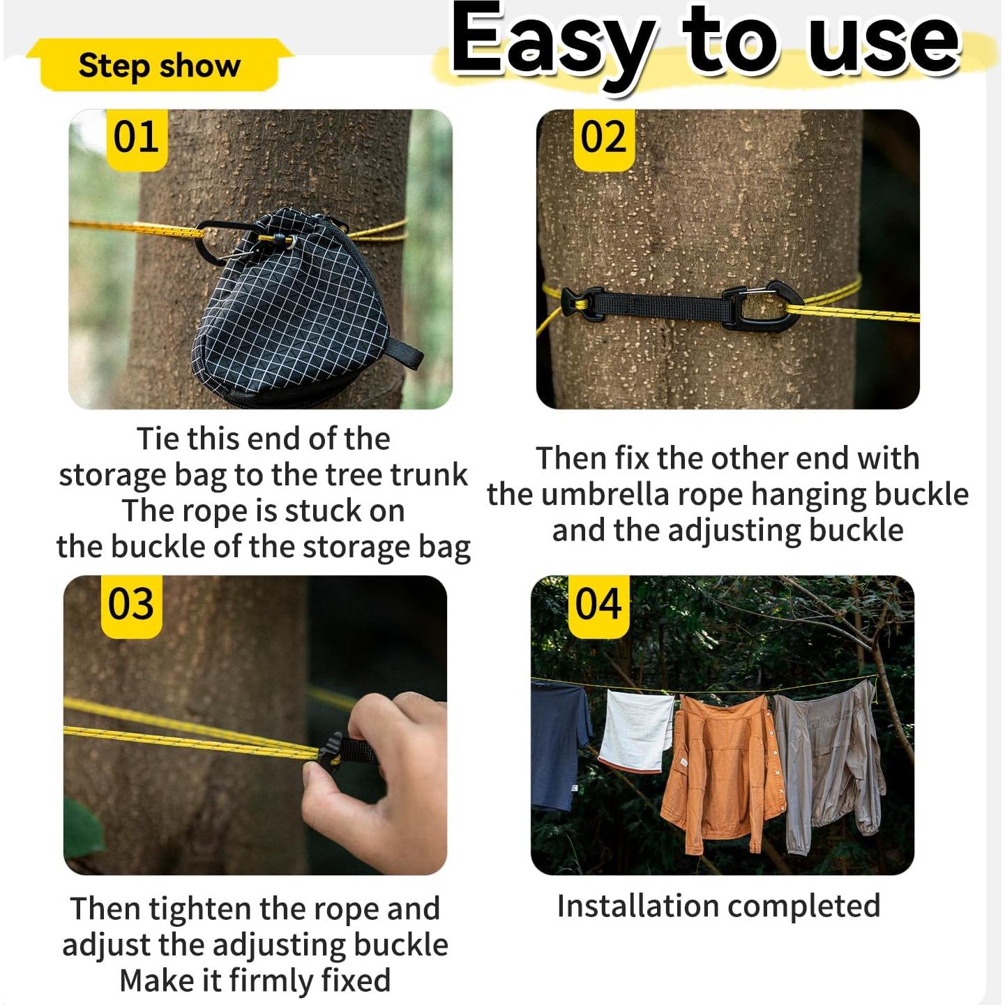 Línea de Ropa Portátil HIKEMAN 7m Ajustable con 16 Pinzas