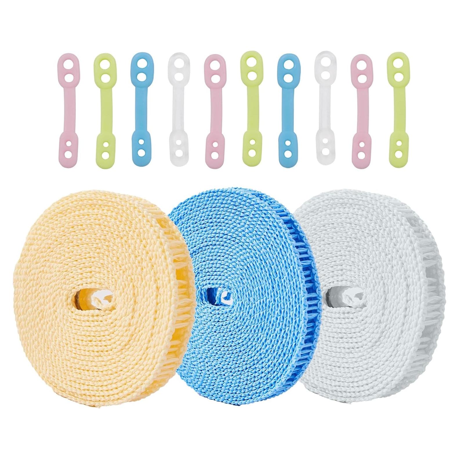 Cuerda de Ropa Portátil Qbunopn 8m Antideslizante con Ganchos