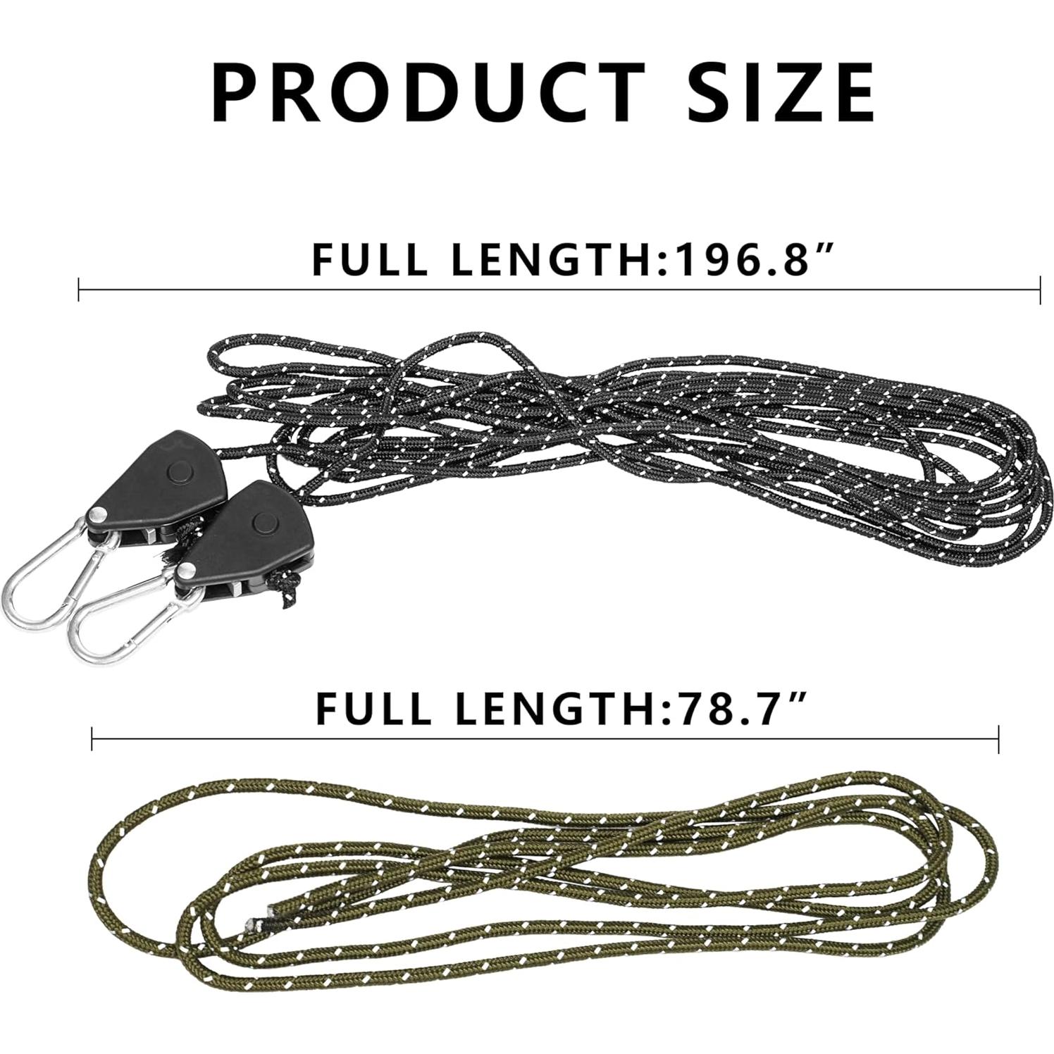 Cuerda de Camping Retráctil Stuuikf 5m con Ganchos de Acero