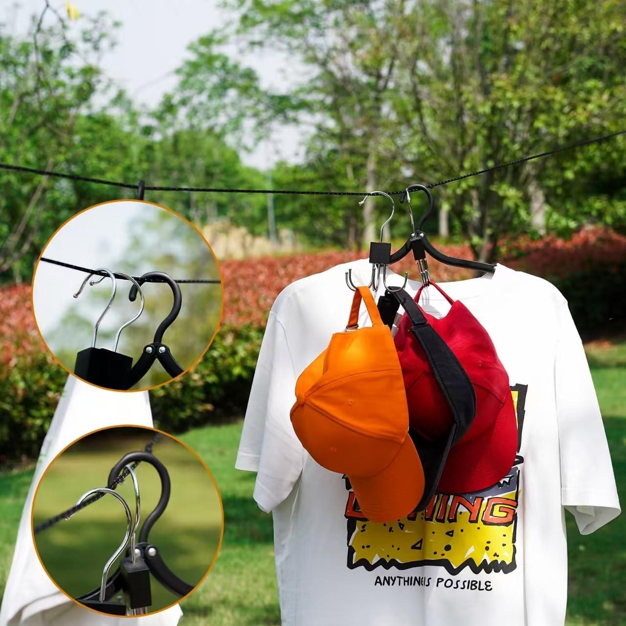 Cuerda de Camping Retráctil Stuuikf 5m con Ganchos de Acero