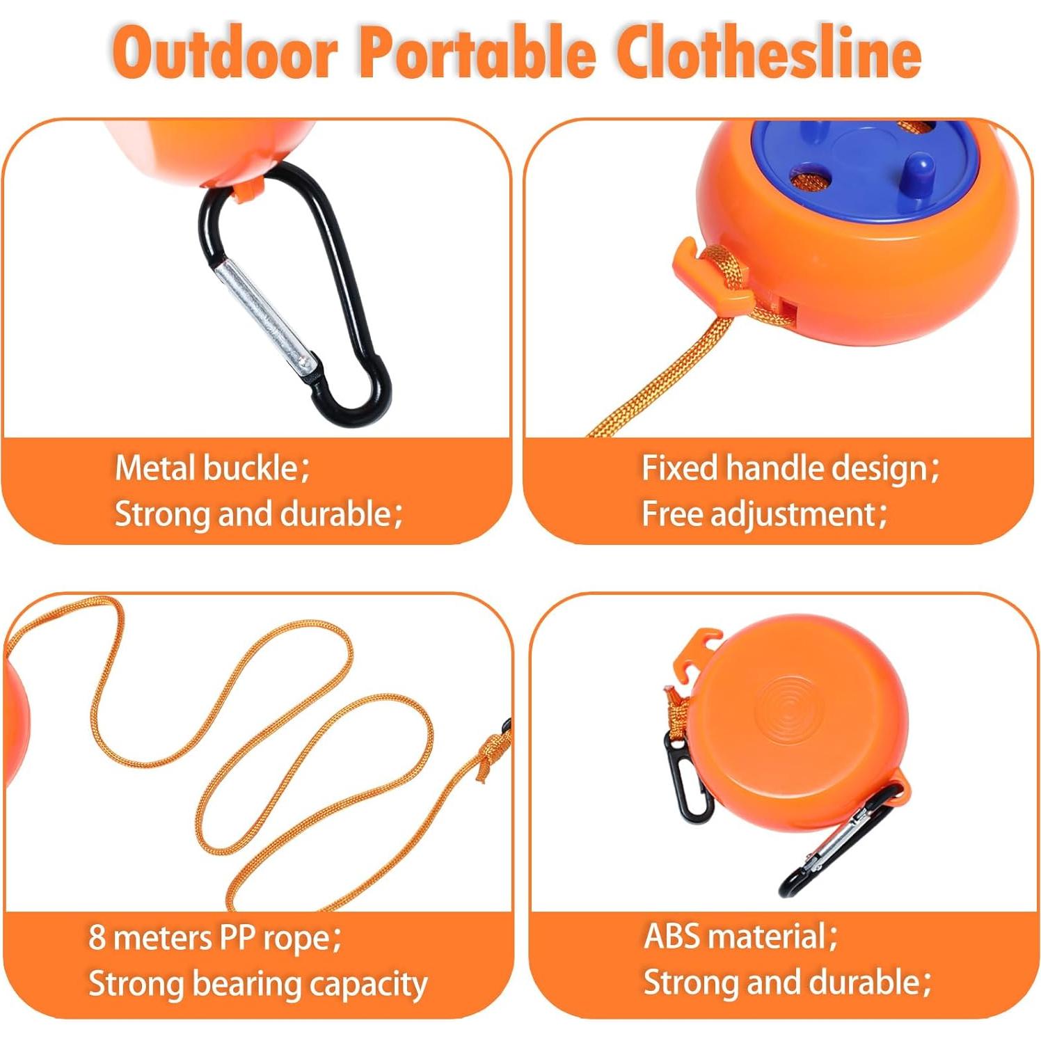 Cuerda de Ropa Retráctil 10M Paidiem con 20 Pinzas y 10 Tapones