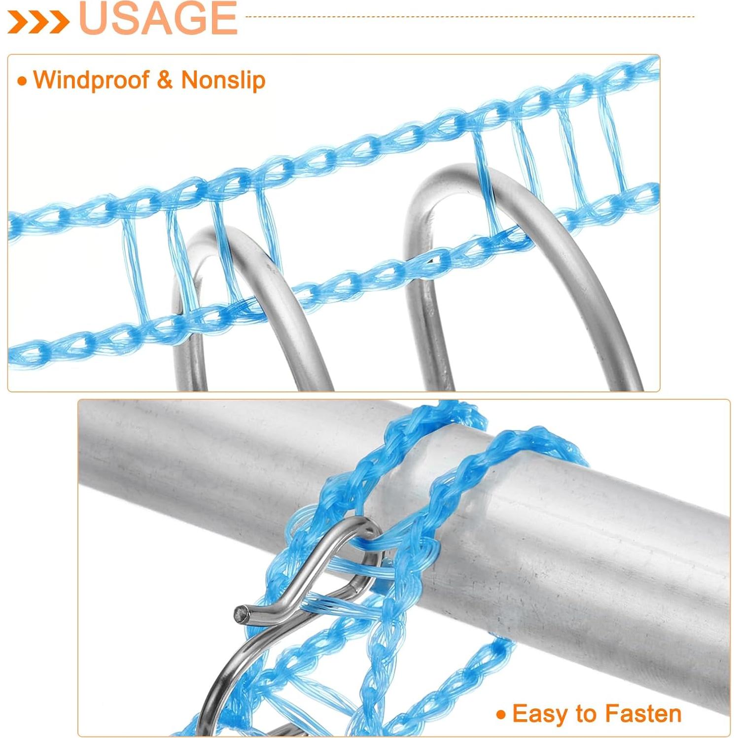 Cuerda de Ropa Portátil uxcell 8m Nylon Antideslizante Verde/Azul/Rosa