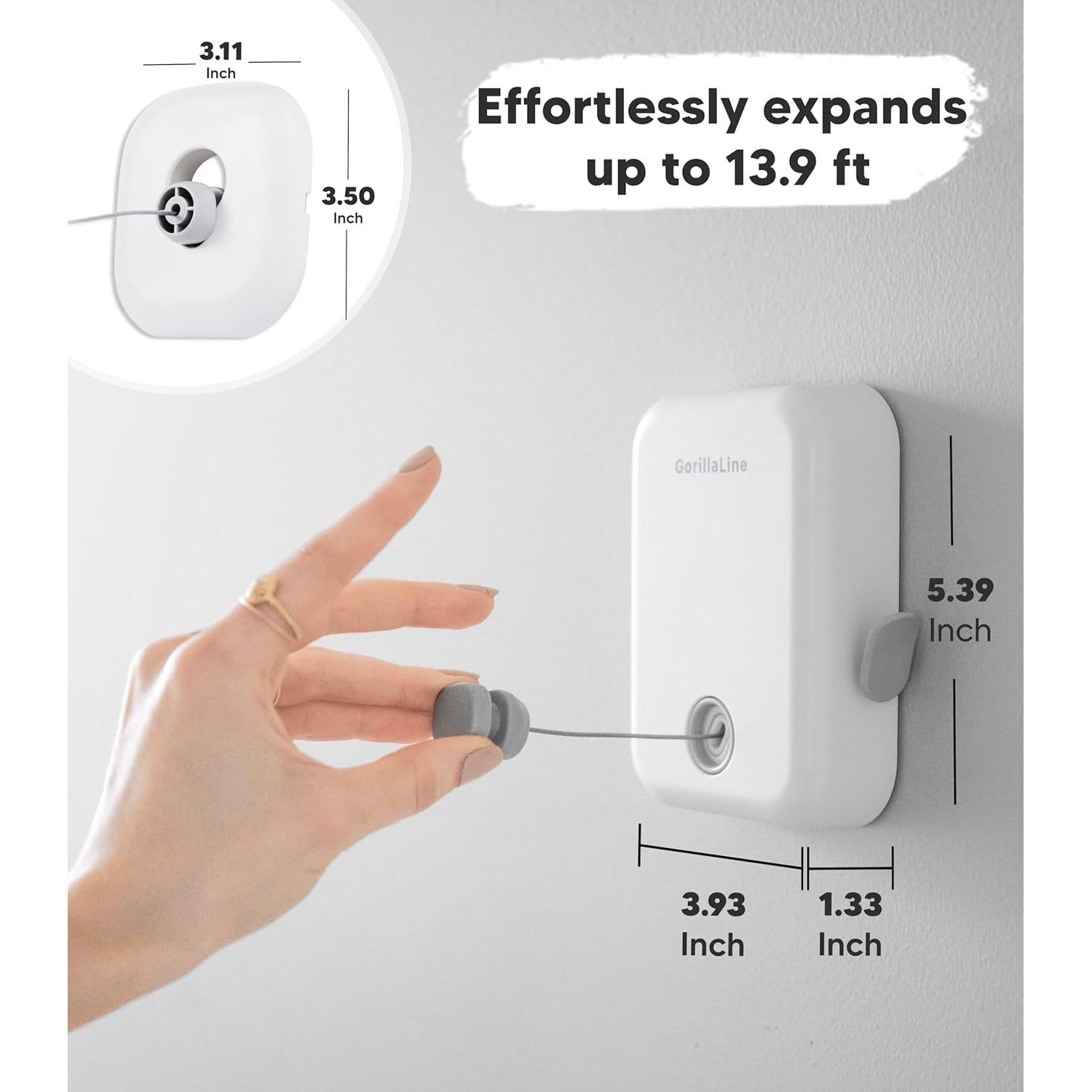 Cuerda de Ropa Retráctil GorillaLine 4.24m para Interiores y Exteriores
