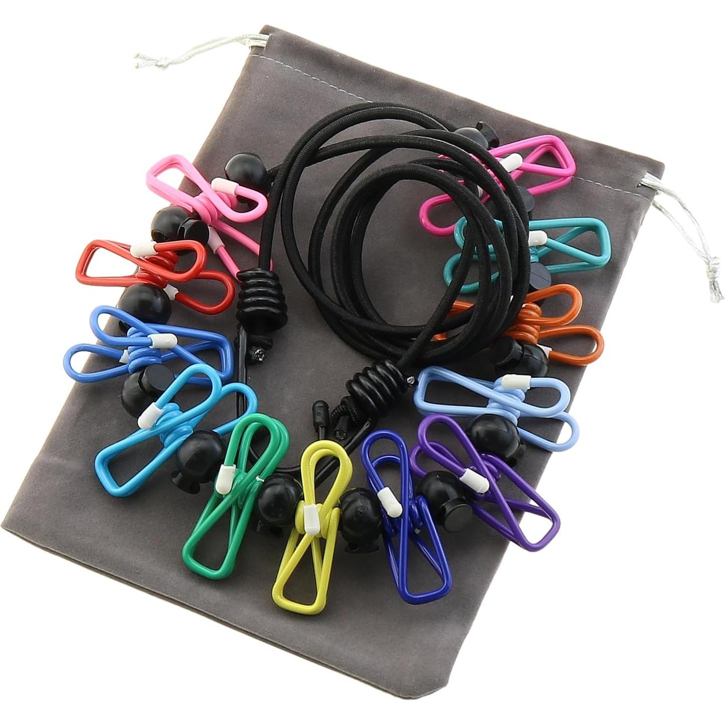 Cuerda de Ropa Retráctil Portátil ZZHXSM 3.66m con Clips Antideslizantes