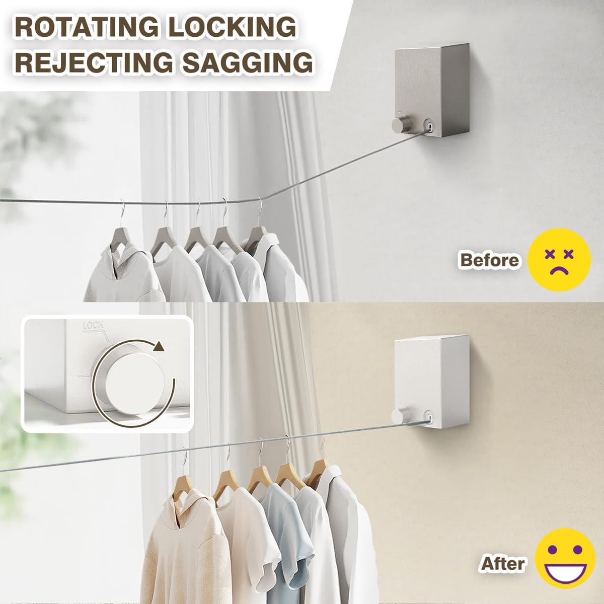 Cuerda de Ropa Retráctil XIOQINE 4.2m Acero Inoxidable