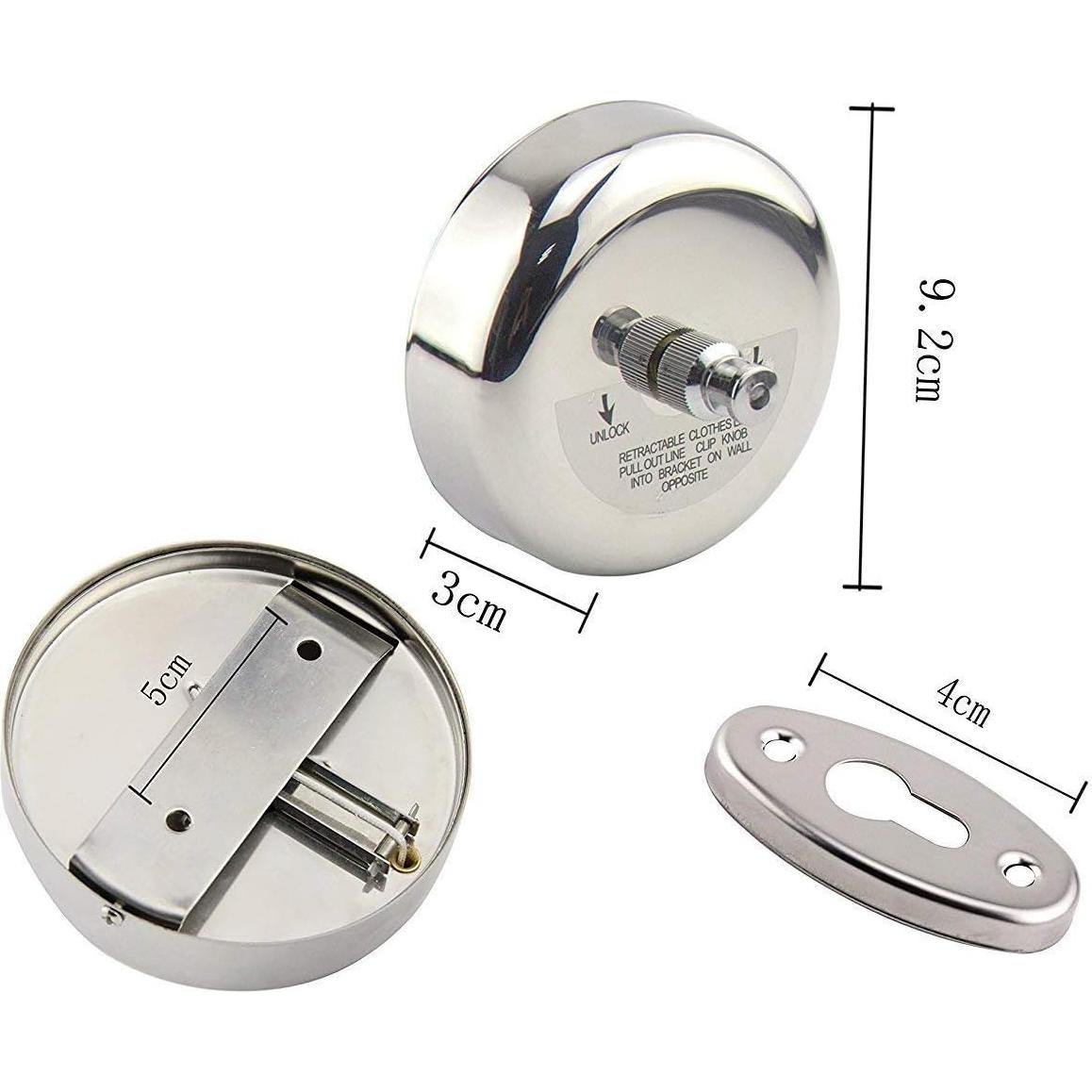 Cuerda de Ropa Retráctil OlBuWa 2.8m Acero Inoxidable Ajustable