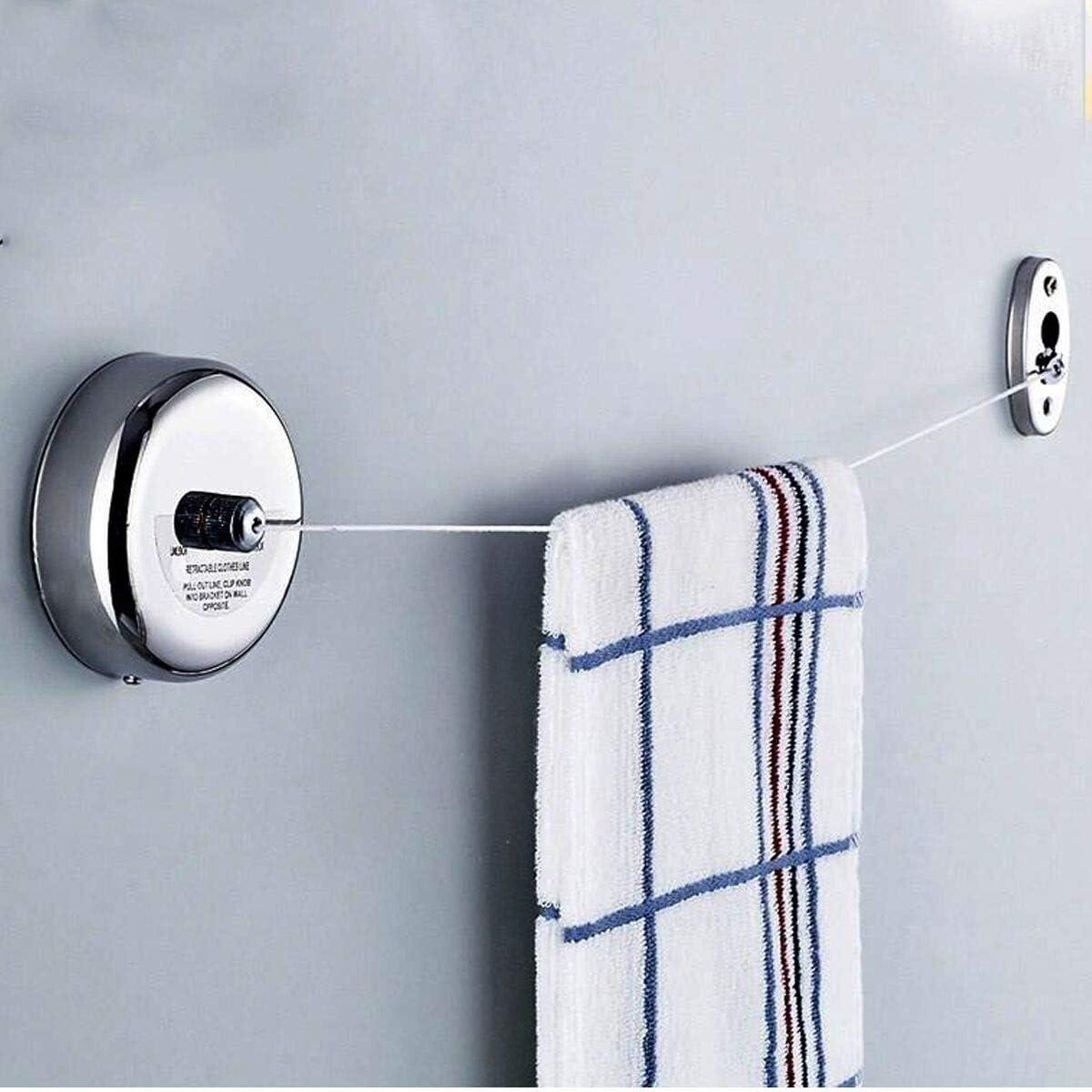 Cuerda de Ropa Retráctil OlBuWa 2.8m Acero Inoxidable Ajustable