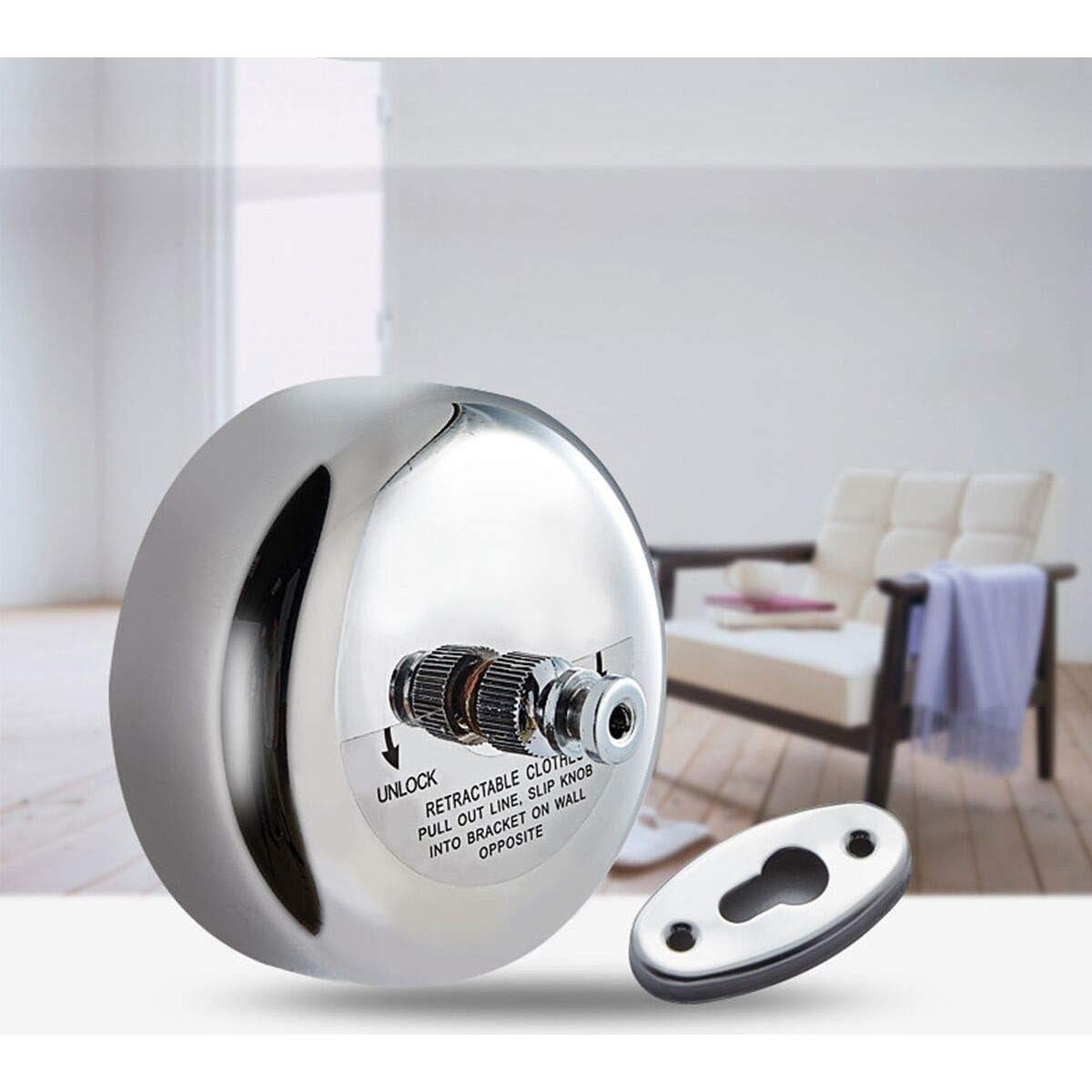 Cuerda de Ropa Retráctil OlBuWa 2.8m Acero Inoxidable Ajustable