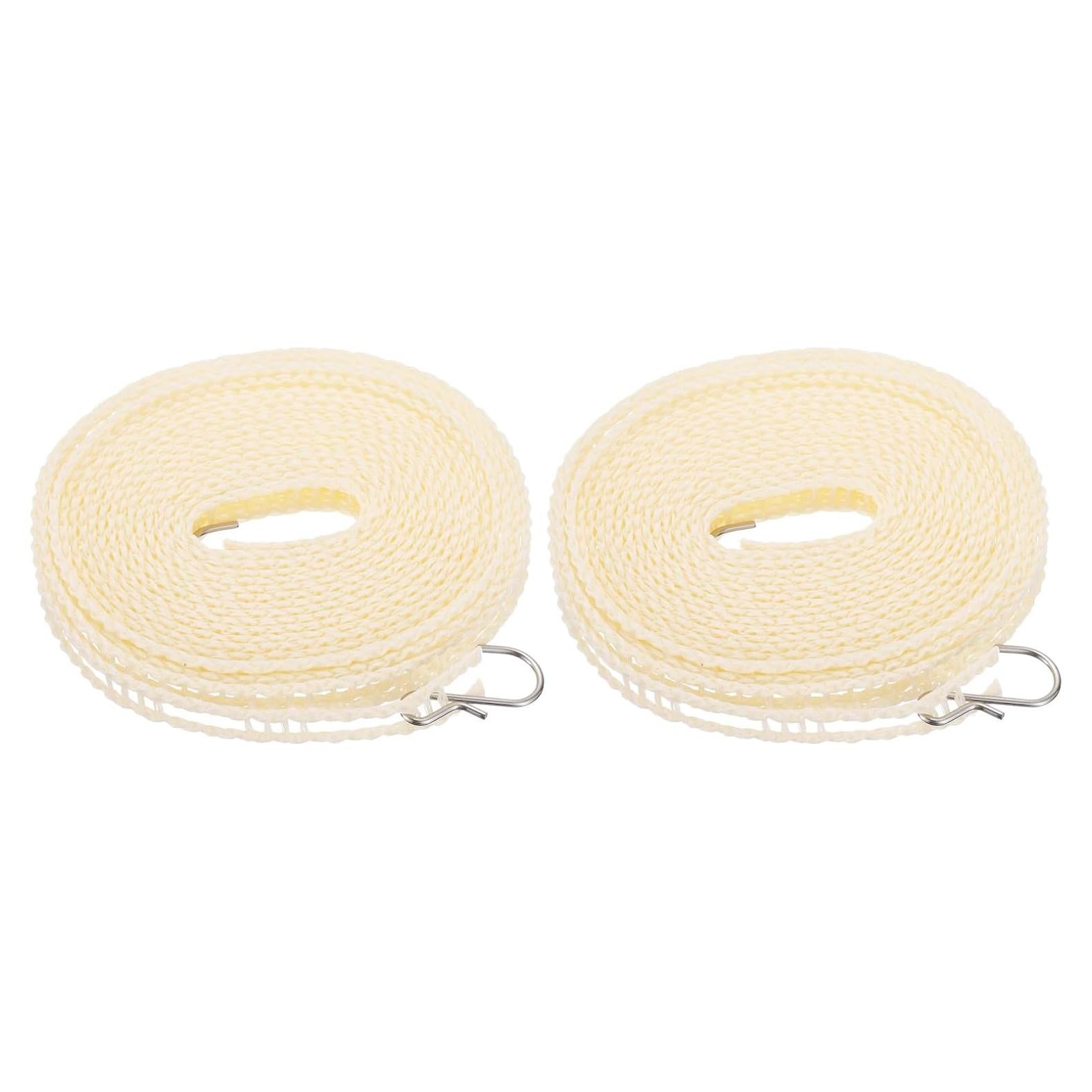 Cuerda de Ropa Portátil uxcell 5m Nylon Antideslizante Beige