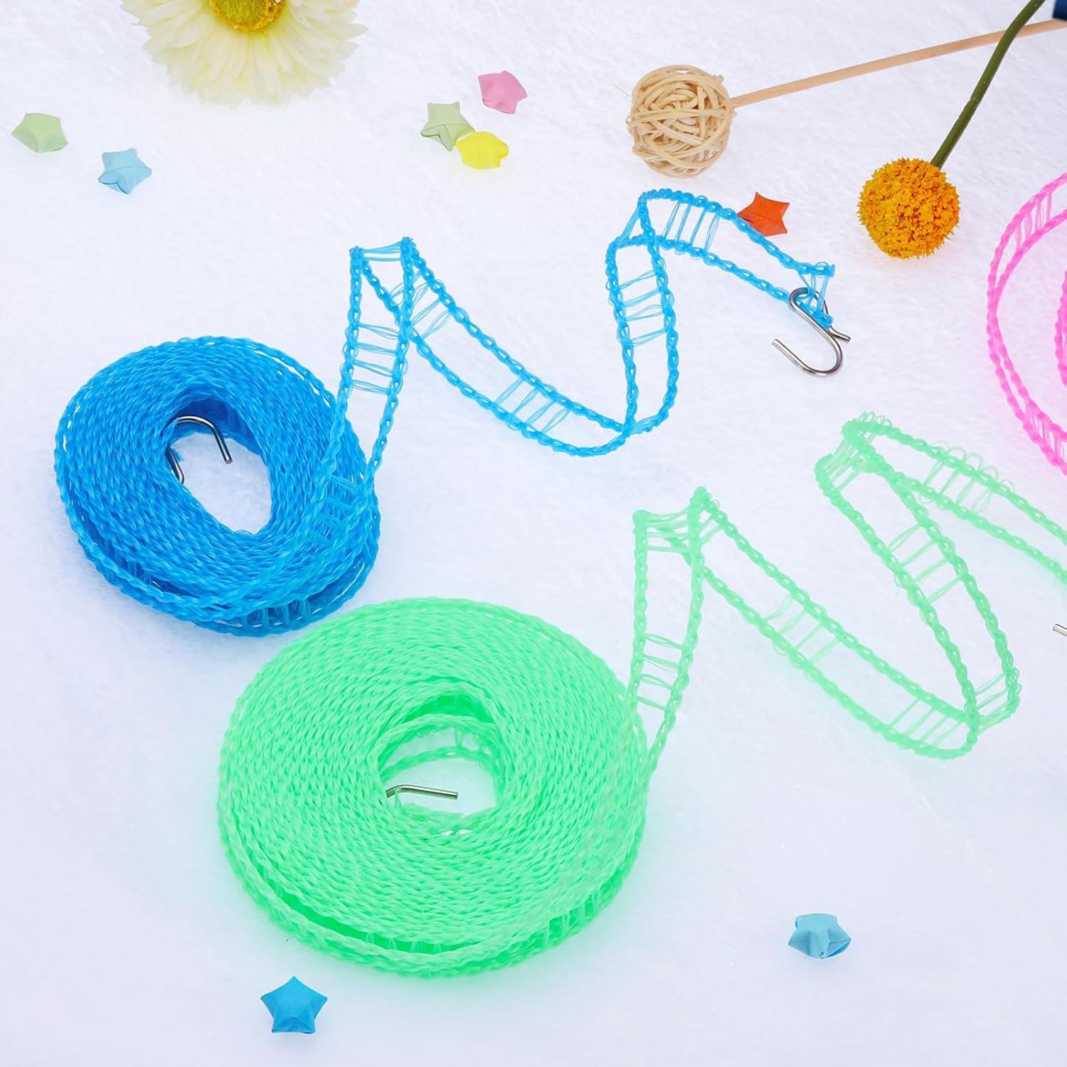 Cuerda de Ropa Portátil uxcell 5m Nylon Antideslizante Beige