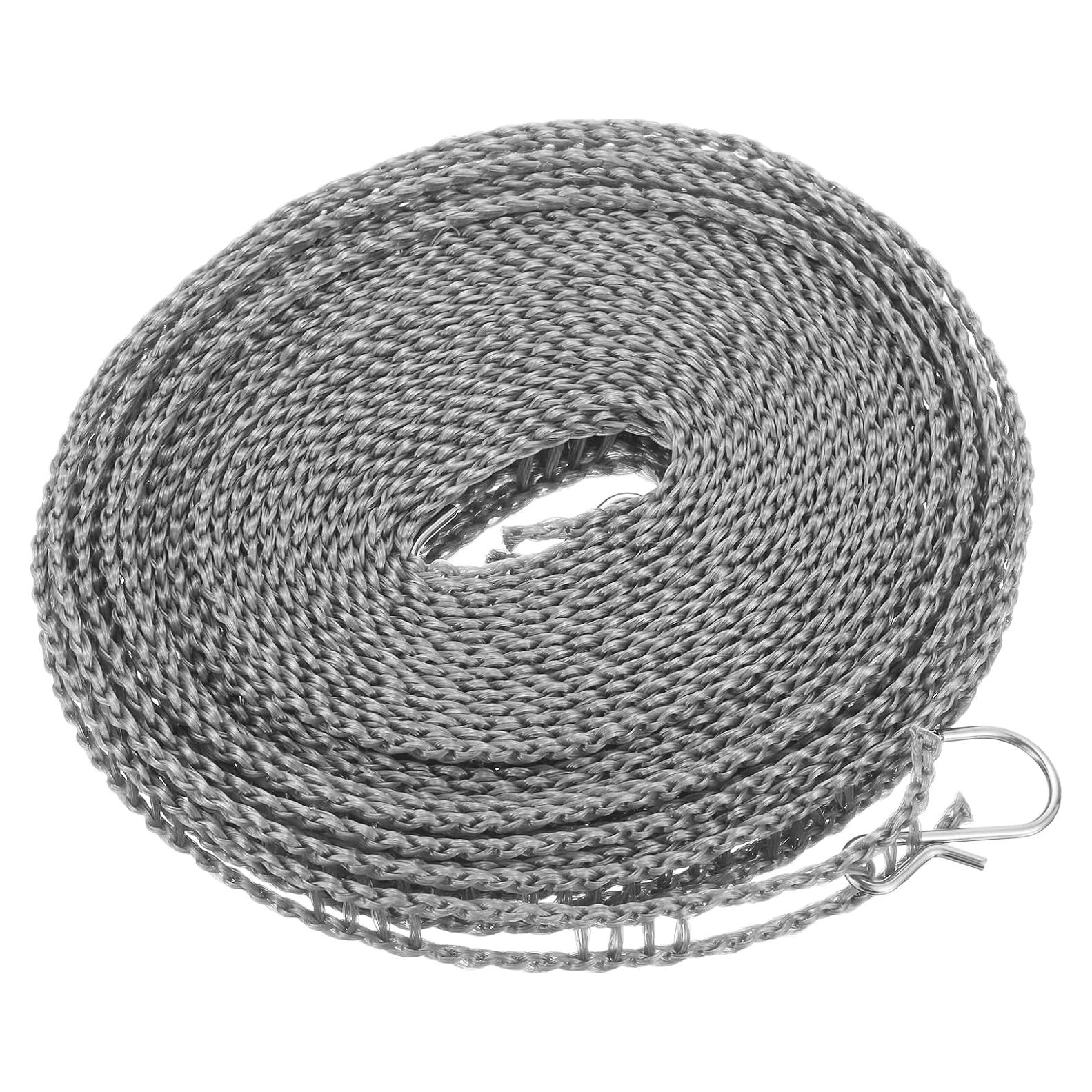 Cuerda de Ropa Portátil uxcell 8m Antideslizante Gris Oscuro