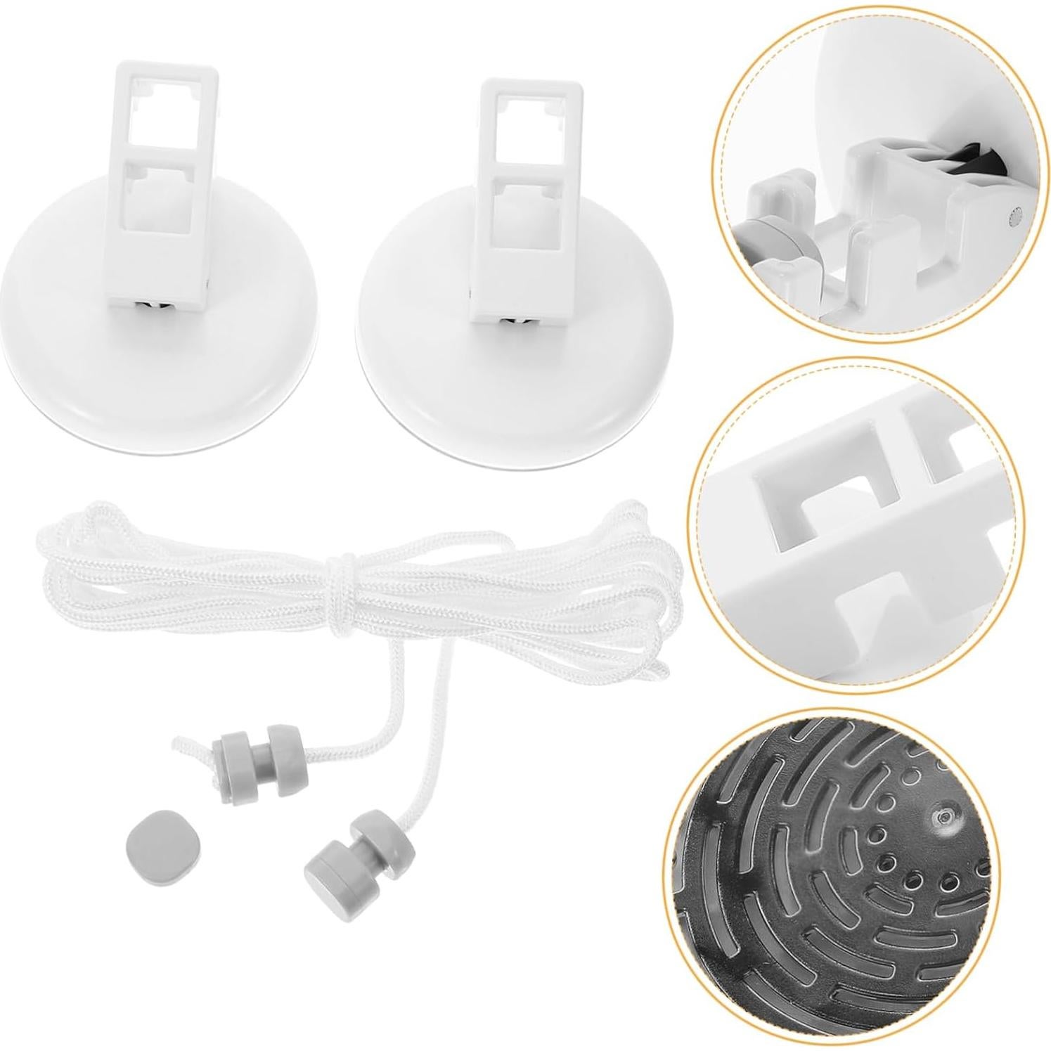 Cuerda de Ropa Retráctil Levemolo con Ventosas 12 cm Blanca