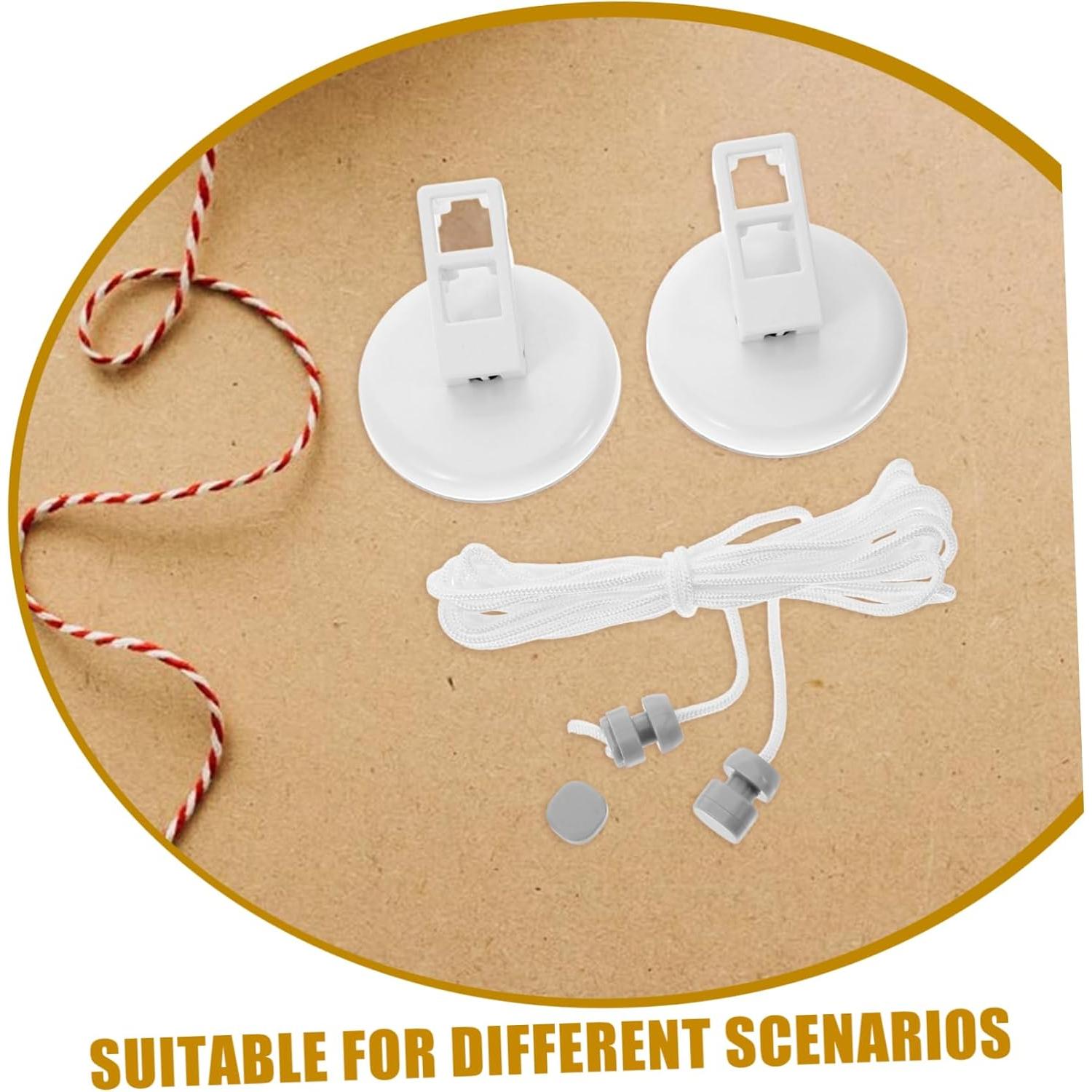 Cuerda de Ropa Retráctil Levemolo con Ventosas 12 cm Blanca