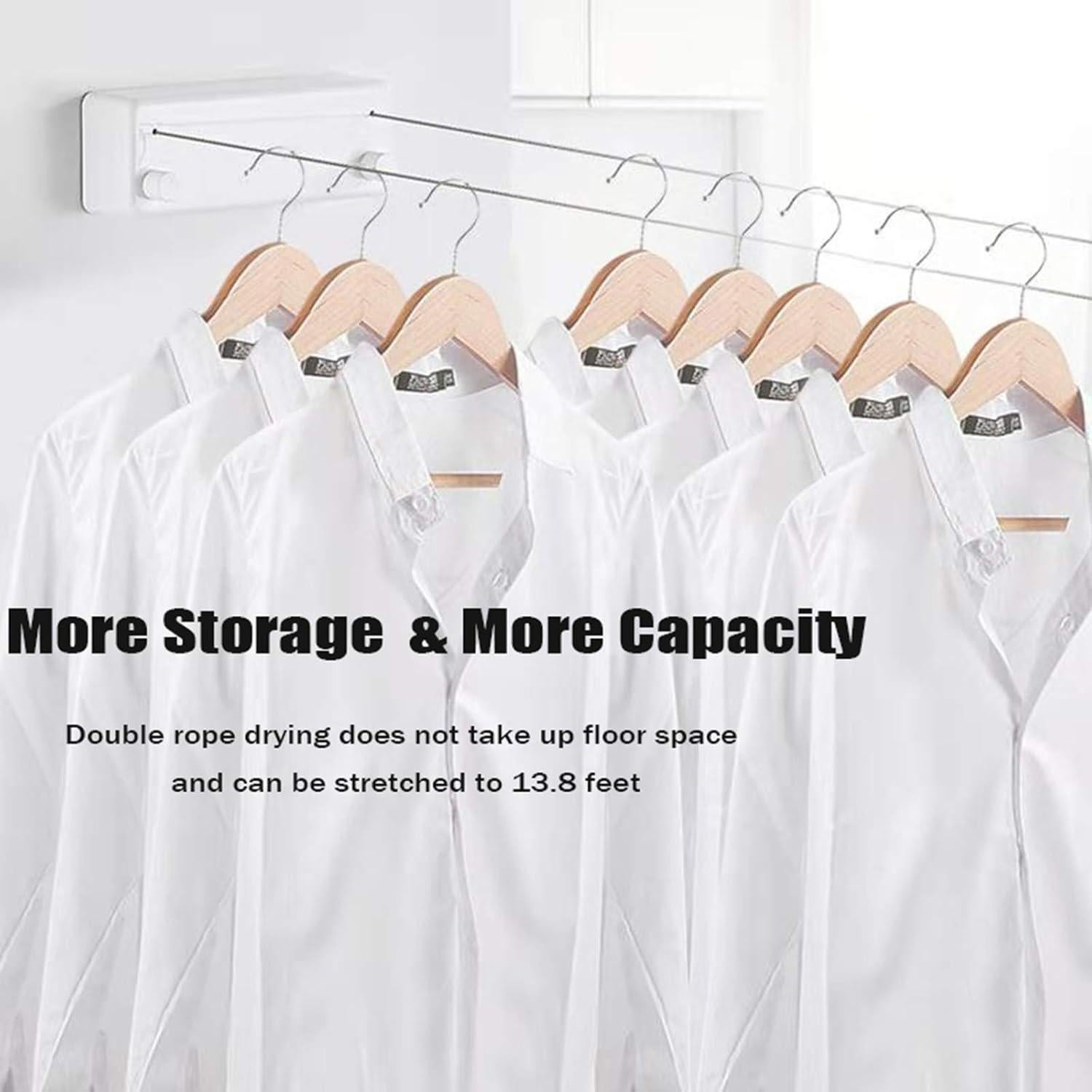 Cuerda Retráctil para Ropa Bakala 4.2m Doble Ajustable Blanco