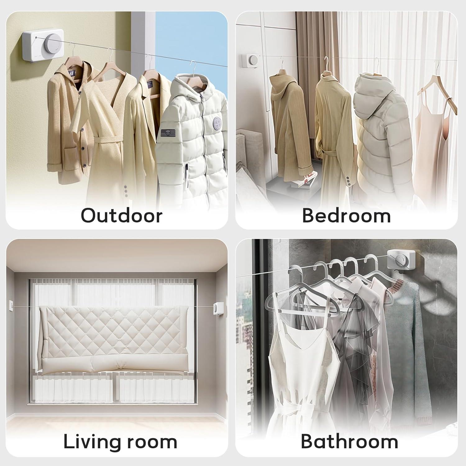 Cuerda de Ropa Retráctil Ruirgo 4.2m Antisag Acero Inoxidable