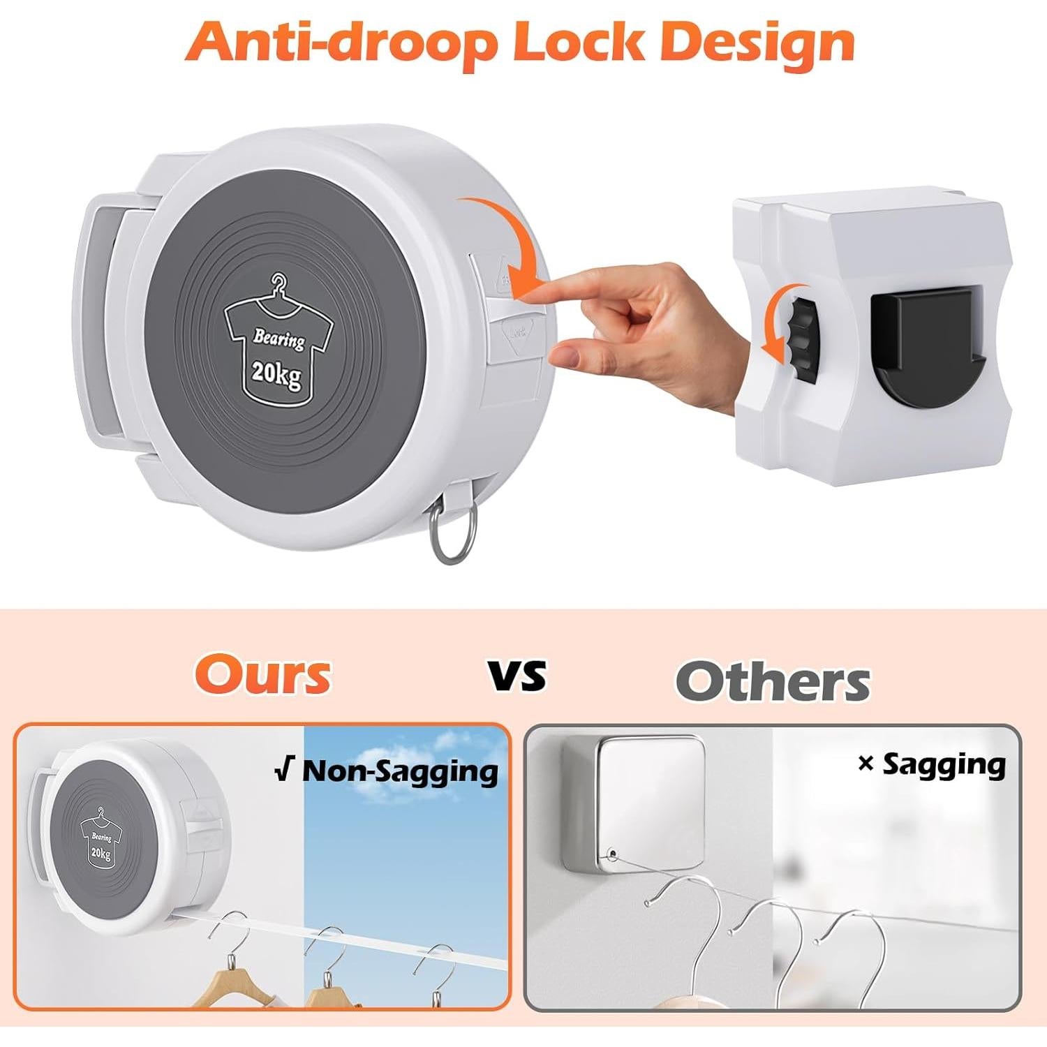 Cuerda de Ropa Retráctil STATABSTA 4.19m Alta Resistencia