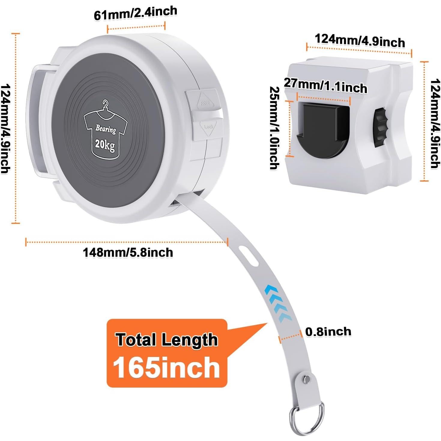 Cuerda de Ropa Retráctil STATABSTA 4.19m Alta Resistencia
