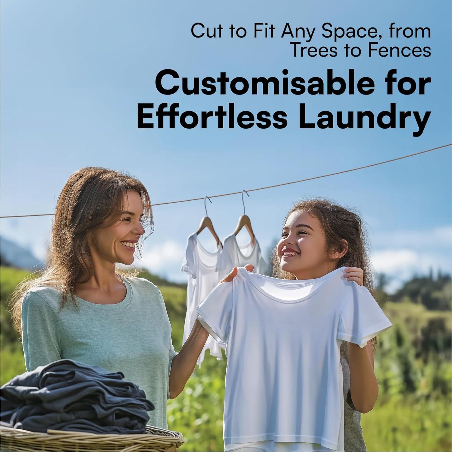 Línea de Ropa H&S de Acero 50m 4mm Resistente 200kg