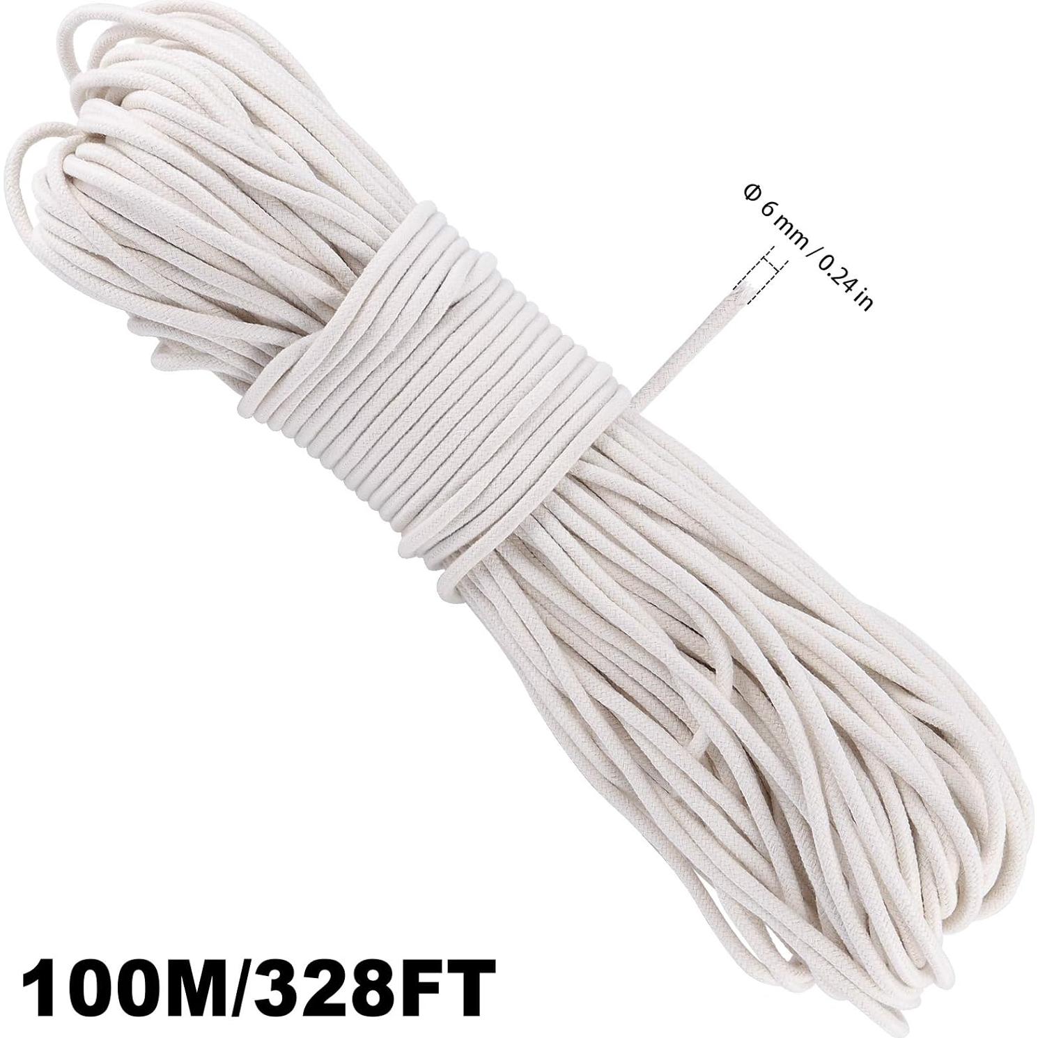 Cordón de Algodón Natural 0.64 cm x 100 m con 4 Mosquetones