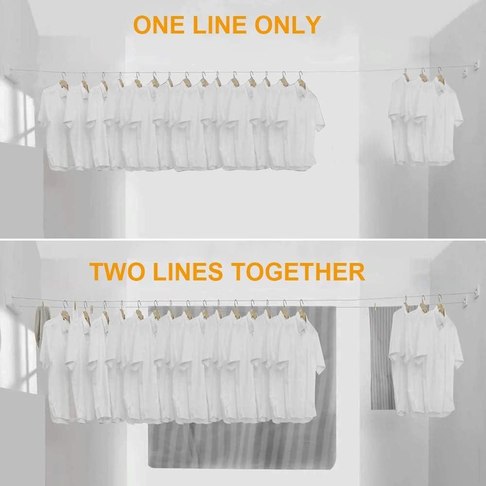 Cuerda Retráctil para Ropa BESy 4.2m Doble Acero Inoxidable