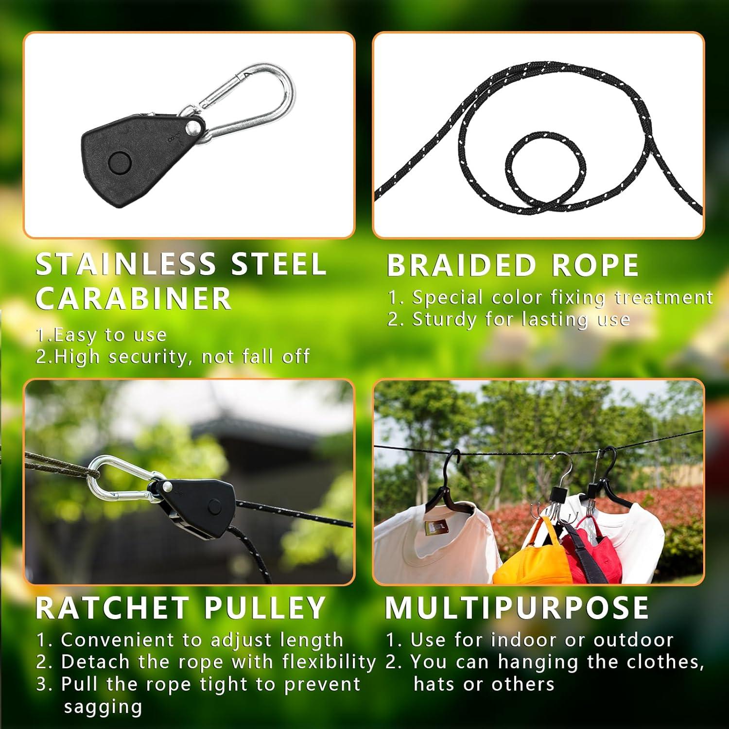 Cuerda Retráctil Portátil GREATLINK 5m para Secado Ropa