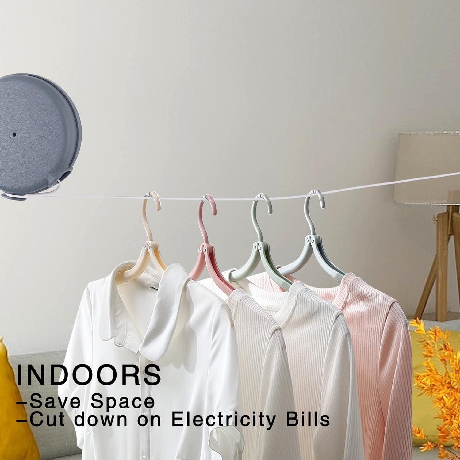 Cuerda de Ropa Retráctil Atvobiy 12.19m con 24 Pinzas