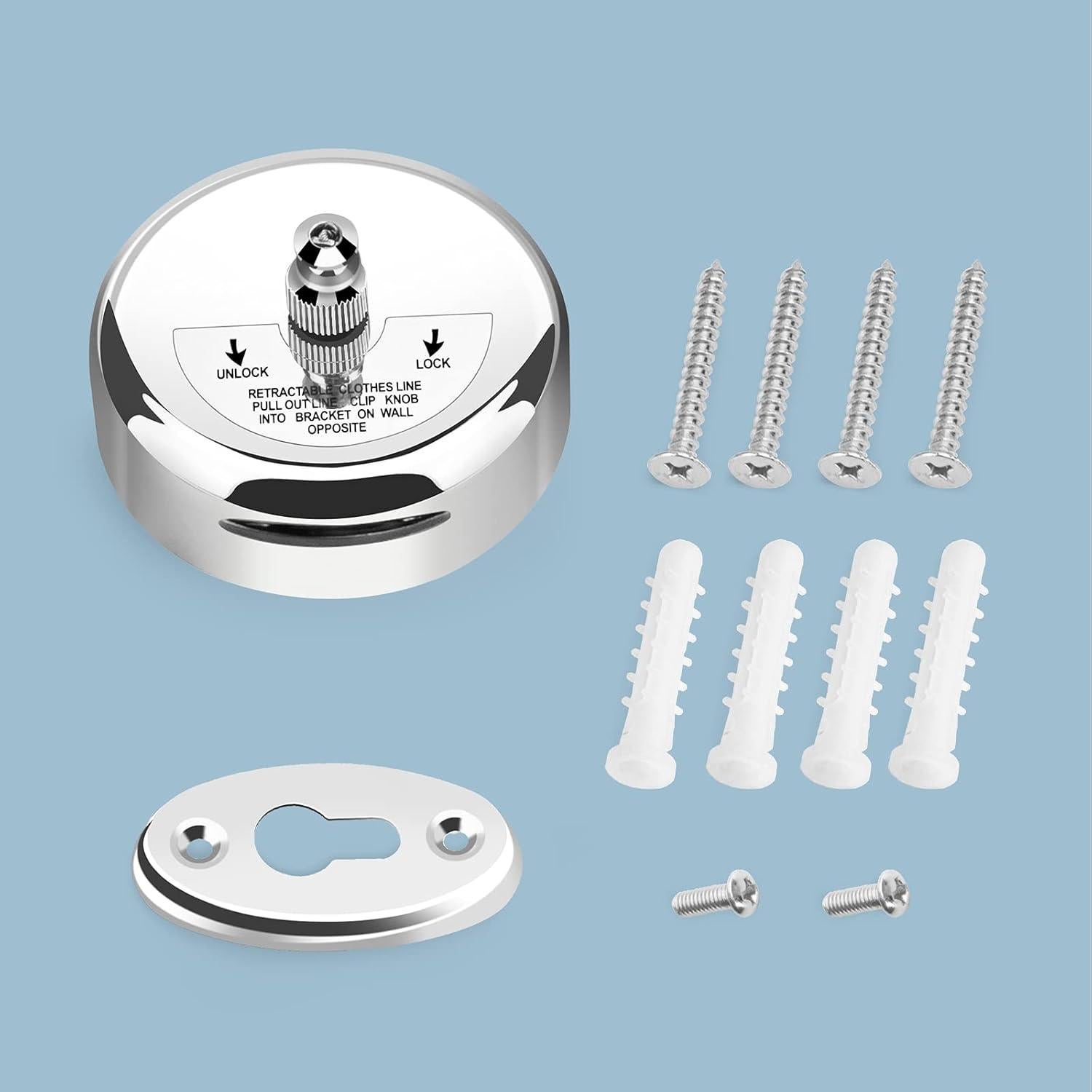 Cuerda de Ropa Retráctil Clatoon 2.7m Acero Inoxidable Alta Resistencia