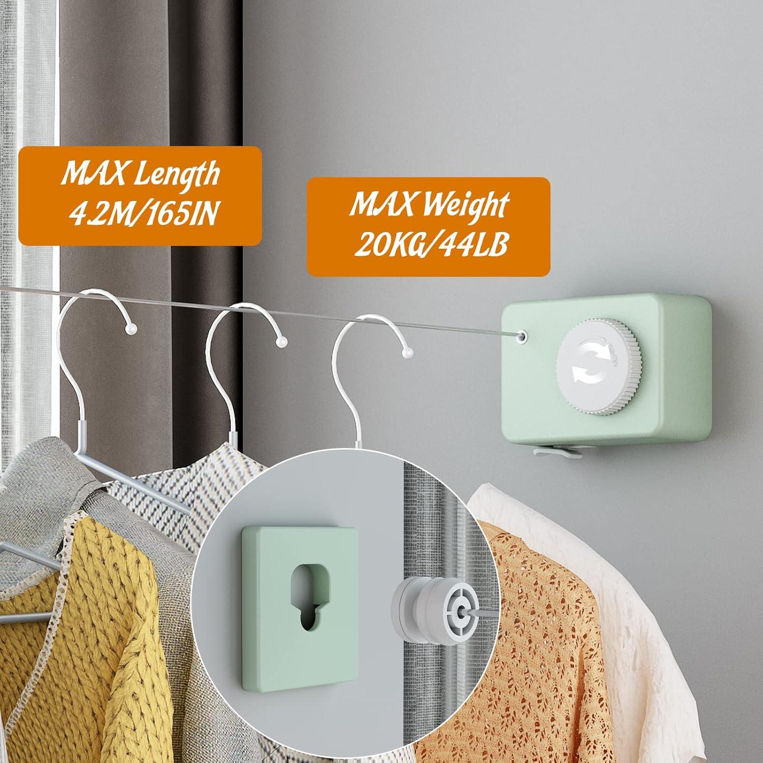 Cuerda de Ropa Retráctil Dancrul 4.2m Alta Resistencia Verde