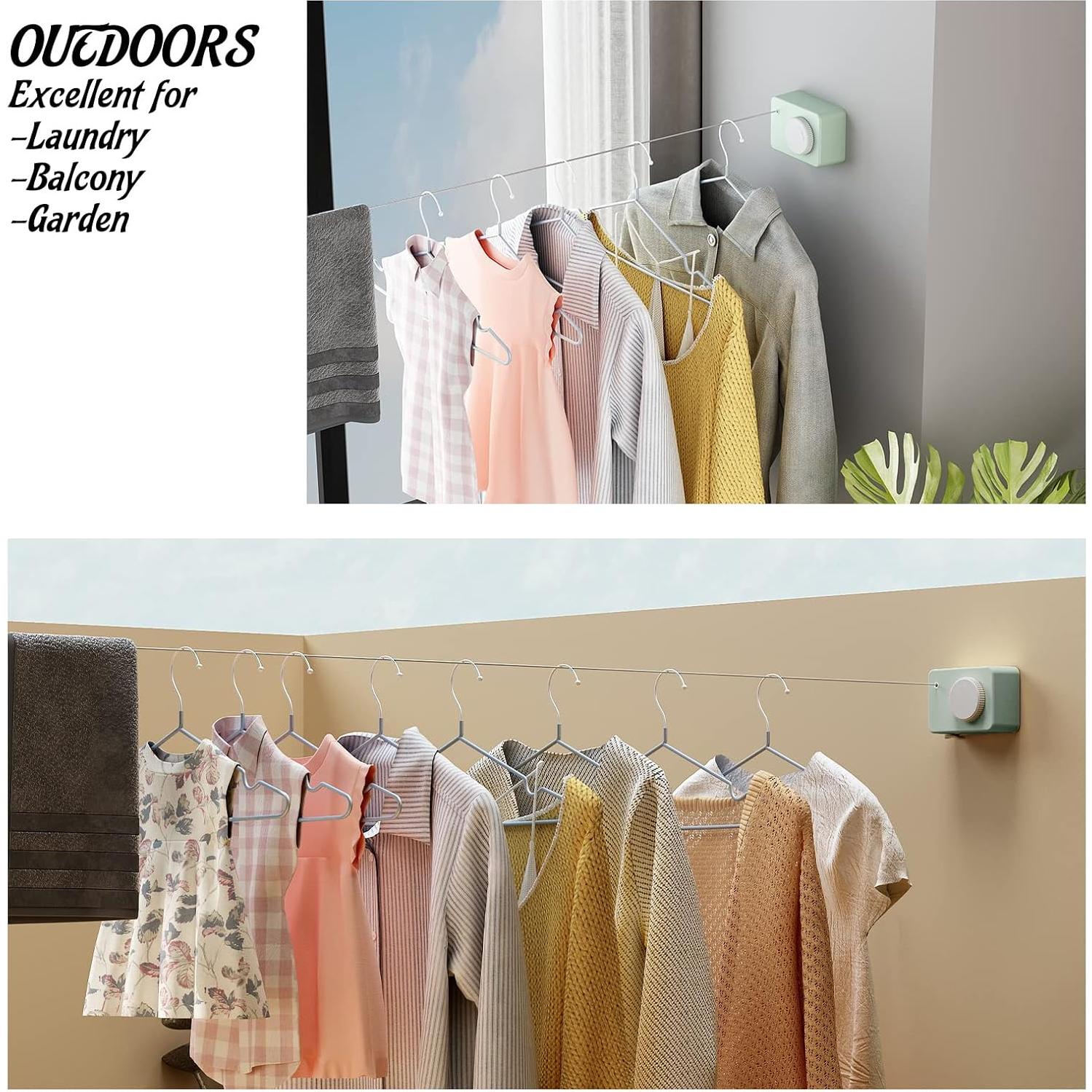 Cuerda de Ropa Retráctil Dancrul 4.2m Alta Resistencia Verde