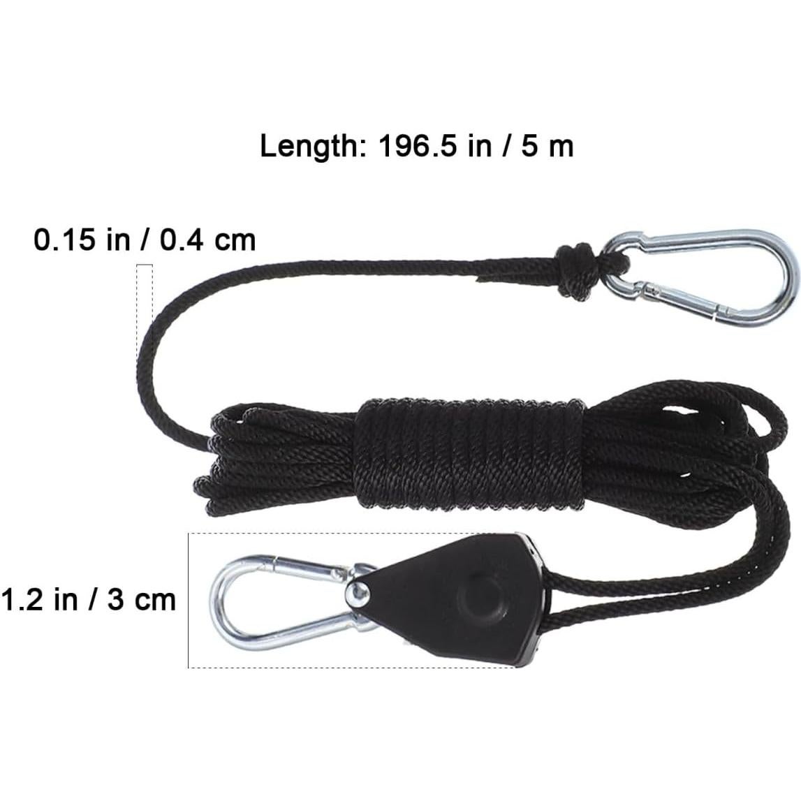 Cuerda Colgante Ajustable Ciieeo con Polea de Metal 500cm