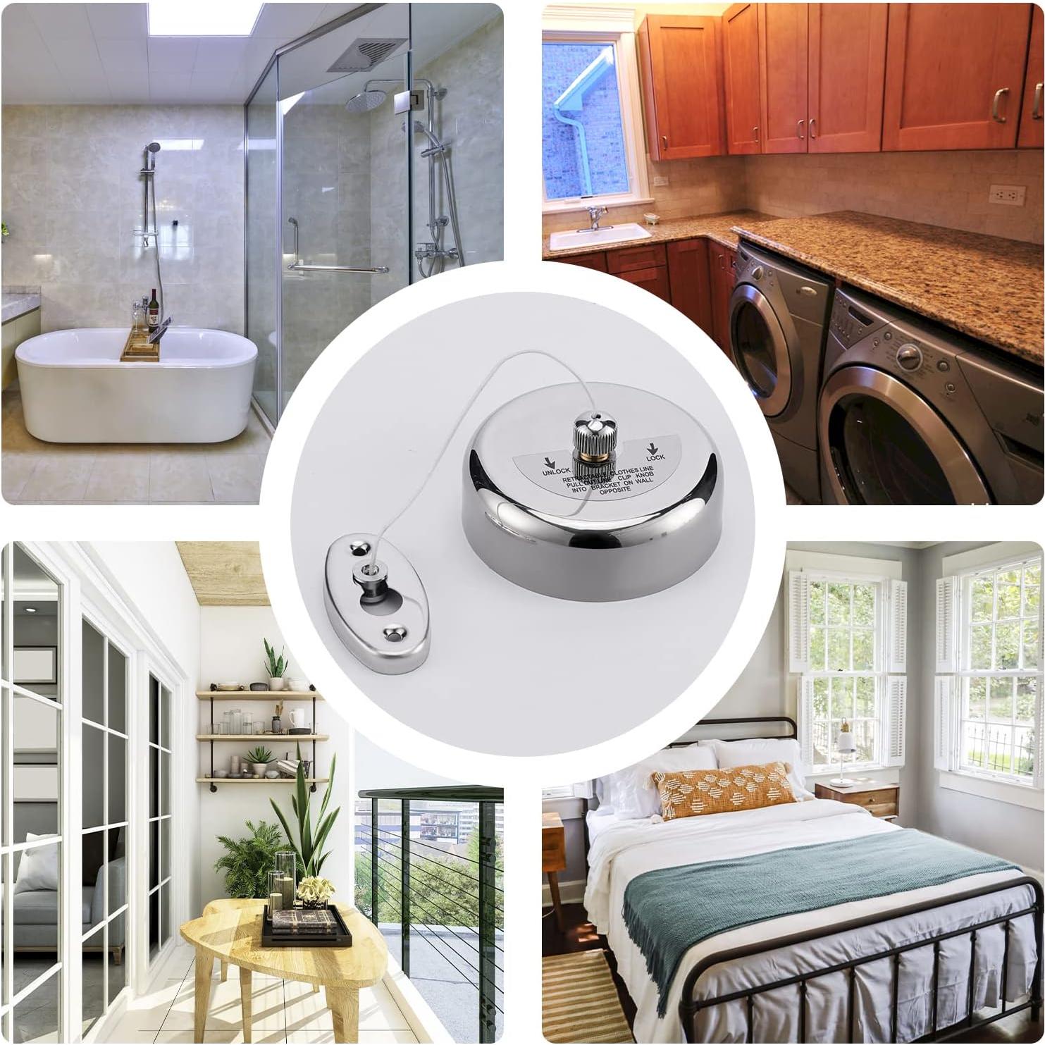 Cuerda Retráctil para Ropa Little World 2.8m Acero Inoxidable