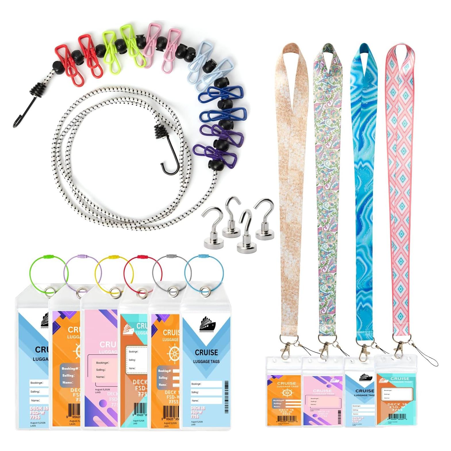 Juego de Etiquetas de Equipaje y Cuerdas Ouksma - 4 Soportes PVC