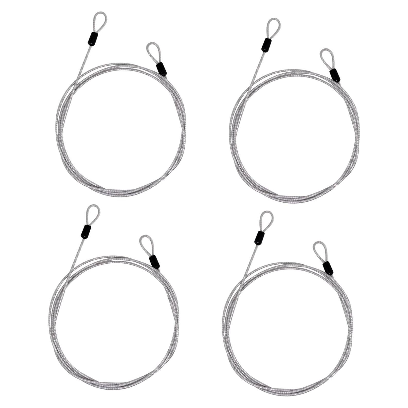 Cable de Seguridad ZHMEINA 2m x 3mm Acero Inoxidable 4Pcs