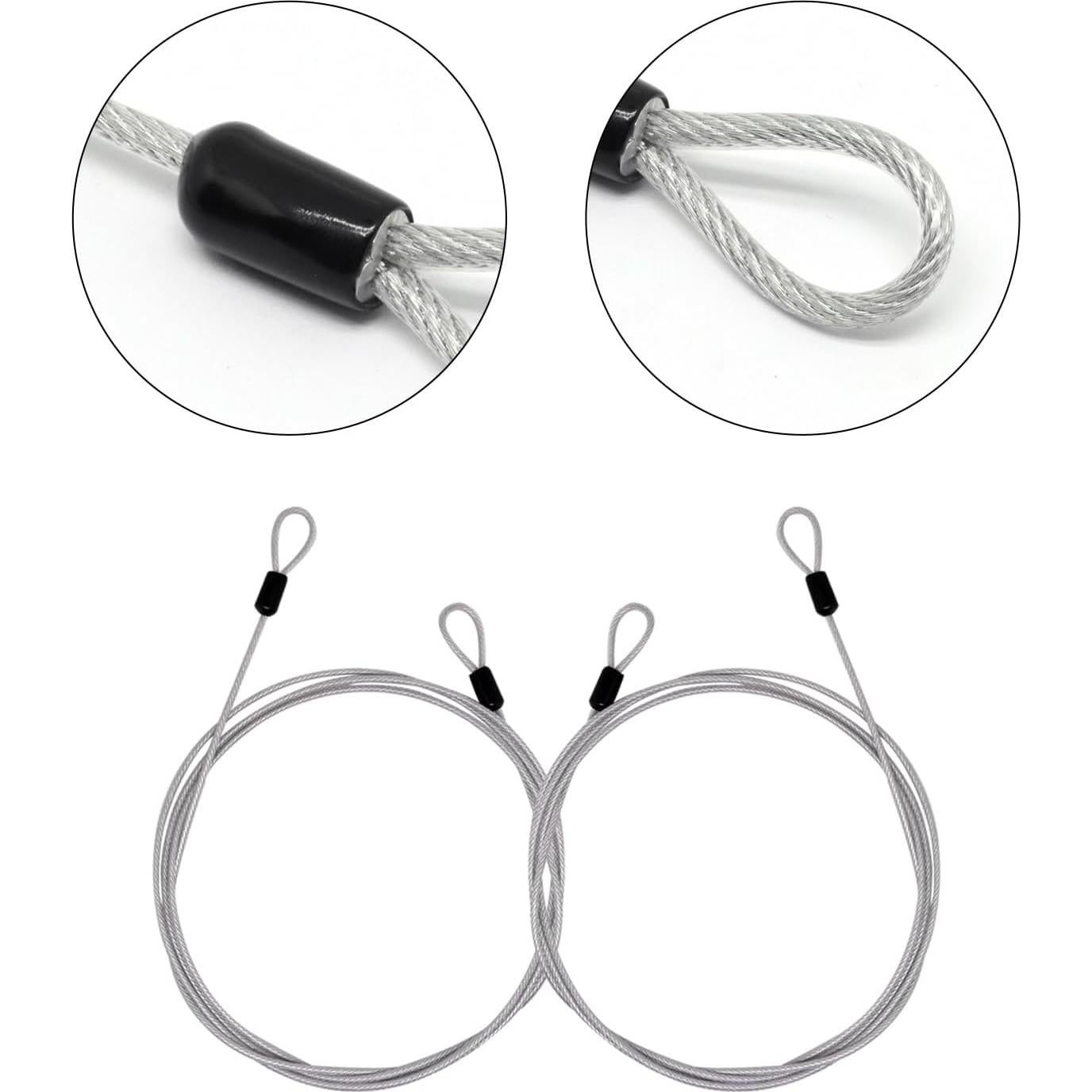 Cable de Seguridad ZHMEINA 2m x 3mm Acero Inoxidable 4Pcs