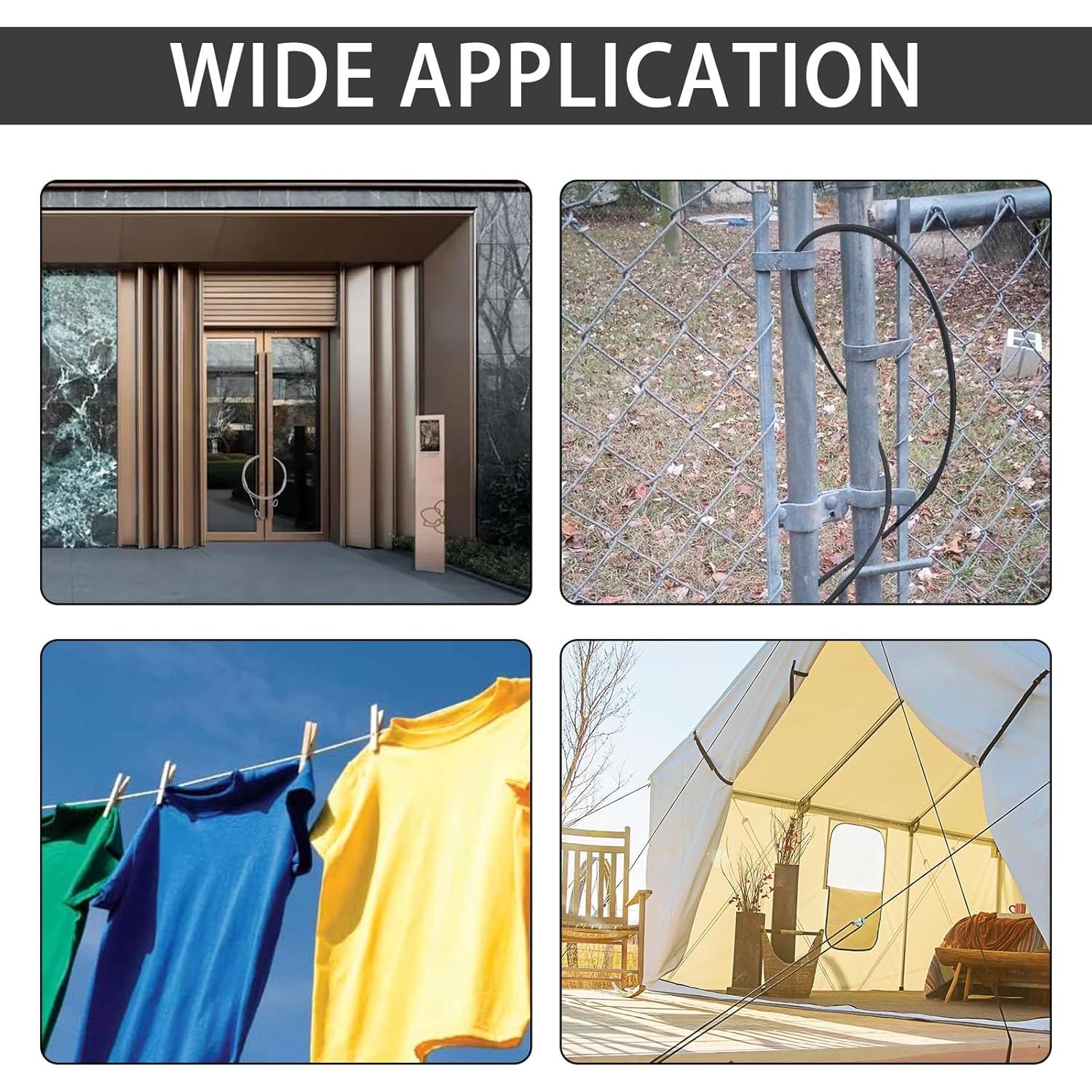 Cable de Seguridad ZHMEINA 2m x 3mm Acero Inoxidable 4Pcs