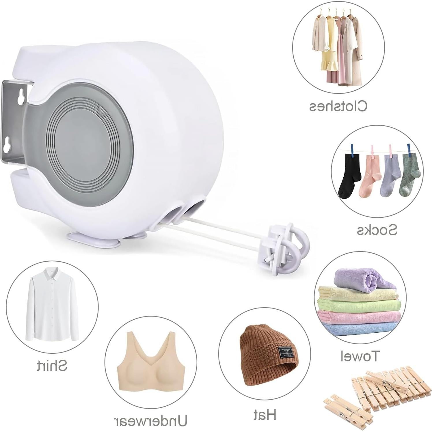 Cuerda de Ropa Retráctil MANLVCLY 14.94m Doble Alta Resistencia